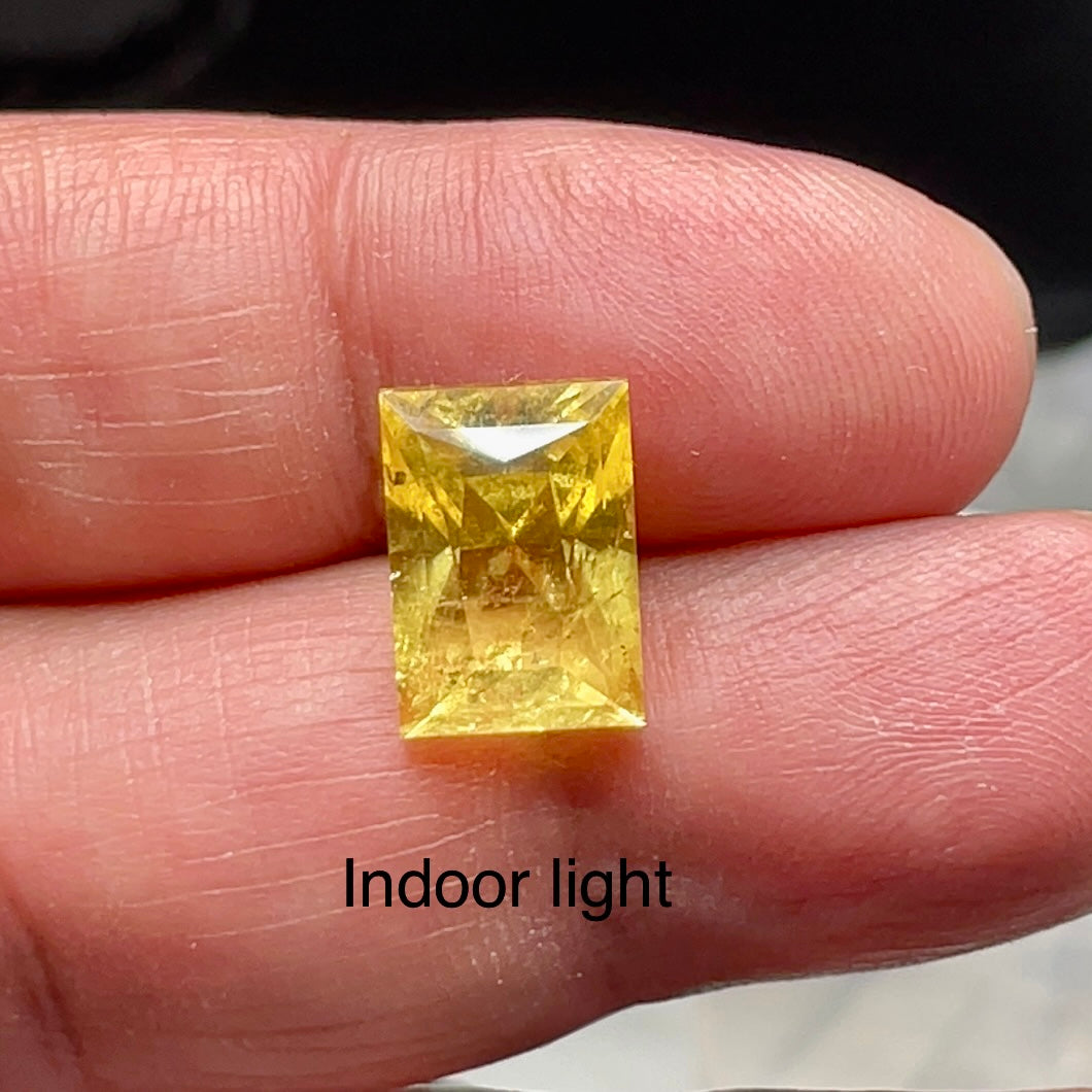 8.035Ct Vivid Intense Yellow Golden Danburite Tanzania Untreated Unheated. Slightly Included. Super