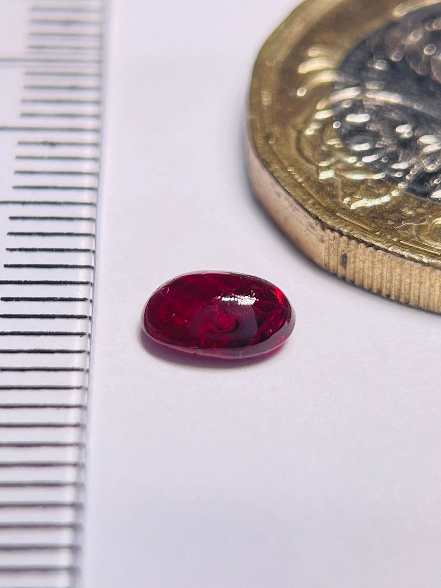 0.85Ct Ruby Cabochon Longido Mines Tanzania. Untreated Unheated