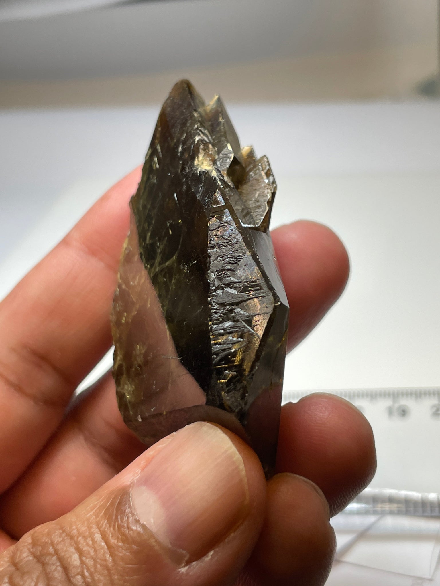 371.5Ct / 74.30Gm Tanzanian Sphene Crystal Untreated Unheated. 64.8 X 41.0 18.1Mm Very High End