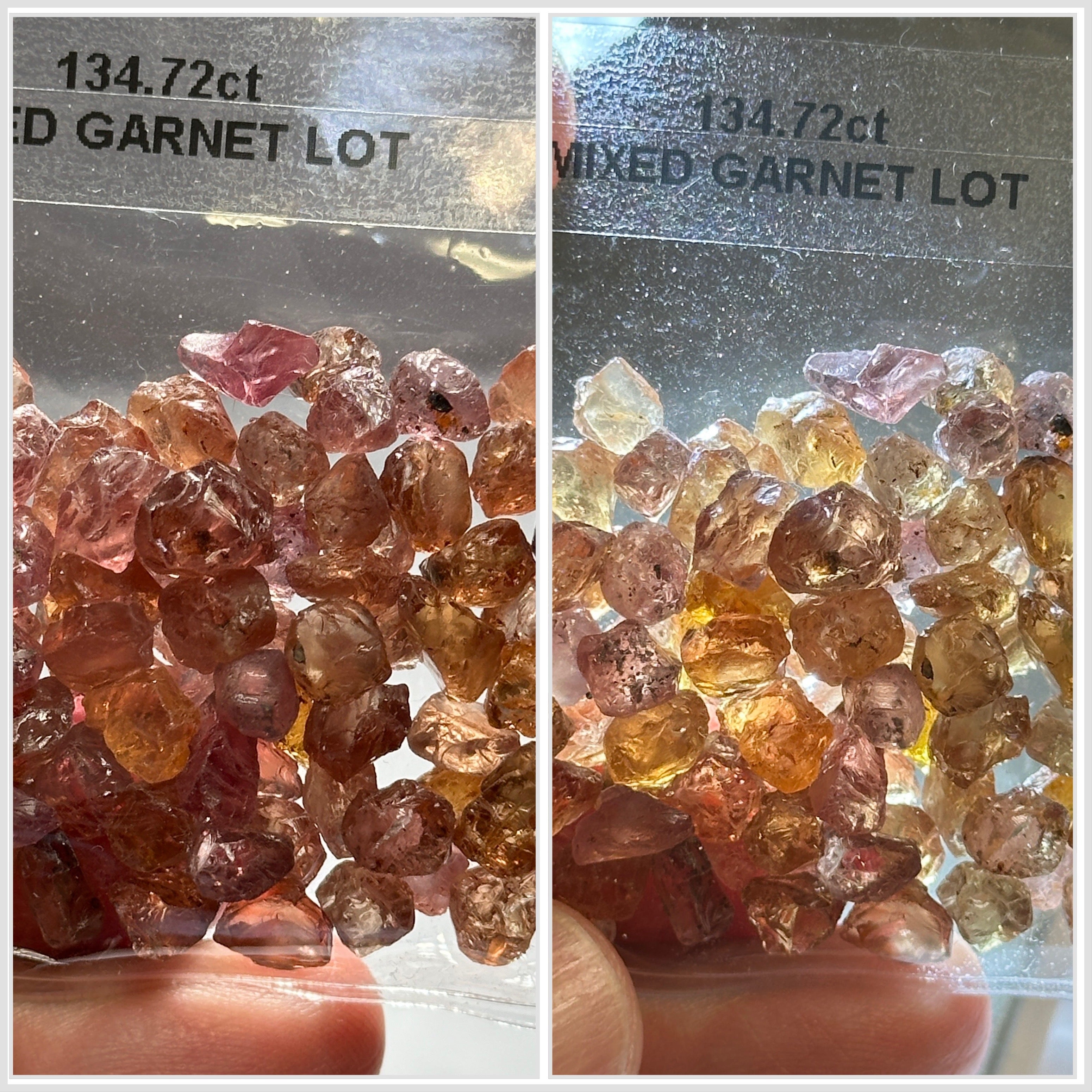 134.72ct Mixed Garnet Lot, Tanzania, Untreated Unheated, slightly included to included