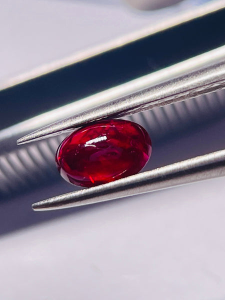 0.85Ct Ruby Cabochon Longido Mines Tanzania. Untreated Unheated
