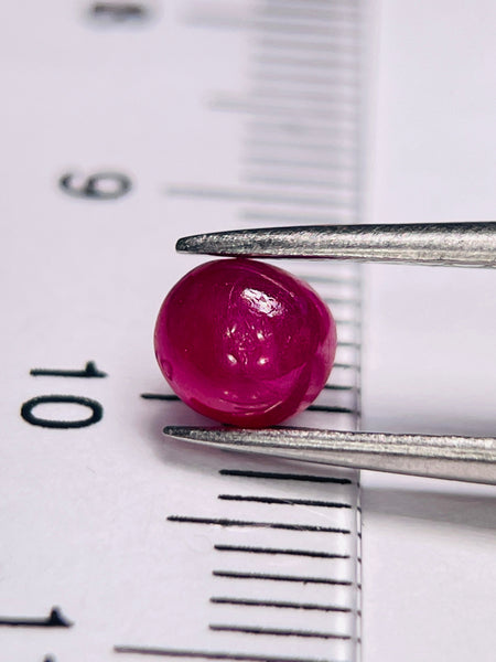 0.55Ct Ruby Cabochon Longido Mines Tanzania. Untreated Unheated