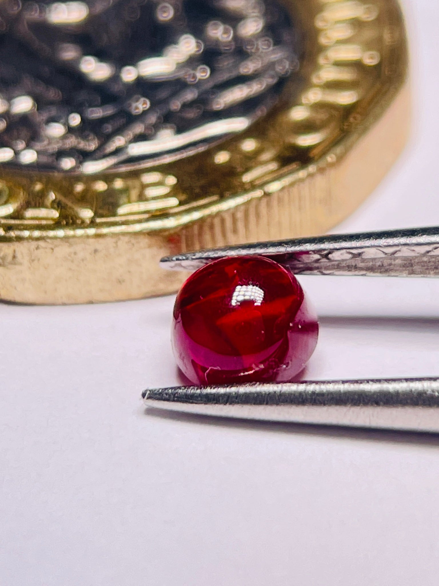 0.74Ct Ruby Cabochon Longido Mines Tanzania. Untreated Unheated