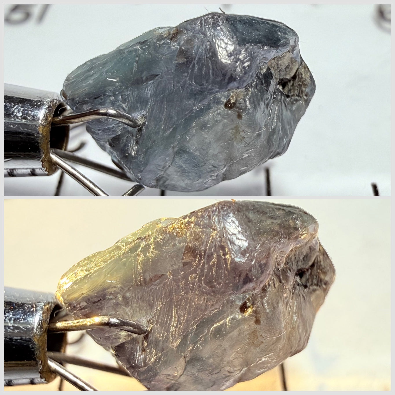 Alexandrite, 3.28ct, Manyara, Tanzania, Untreated Unheated. Good inner Facetable portion, slightly included, once the outer skin gunk is removed. See the videos