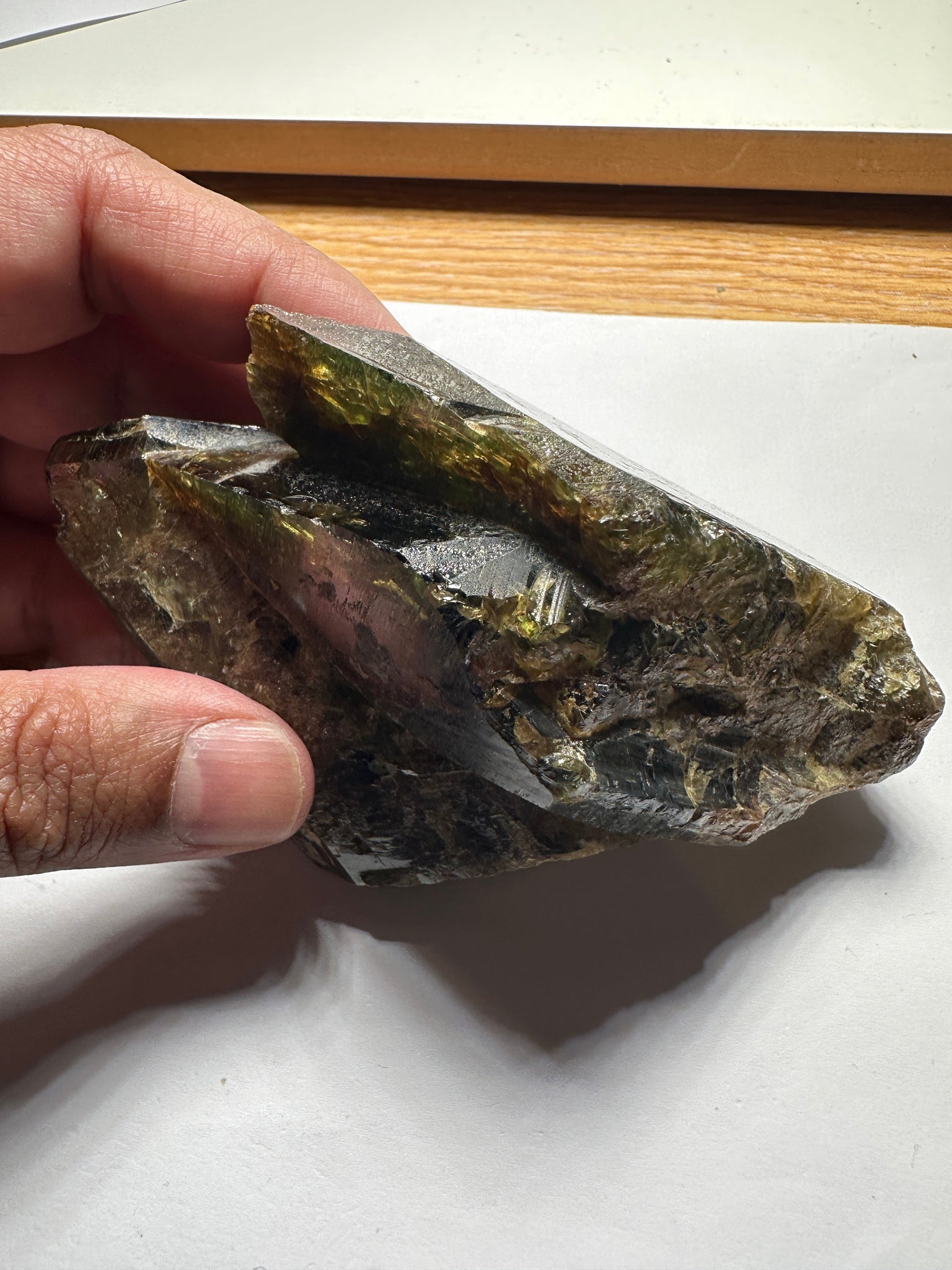 363.20Gm / 1816Ct Tanzanian Chrome Sphene Crystal. Unheated Untreated. 119Mm X 68.50Mm 44.00Mm