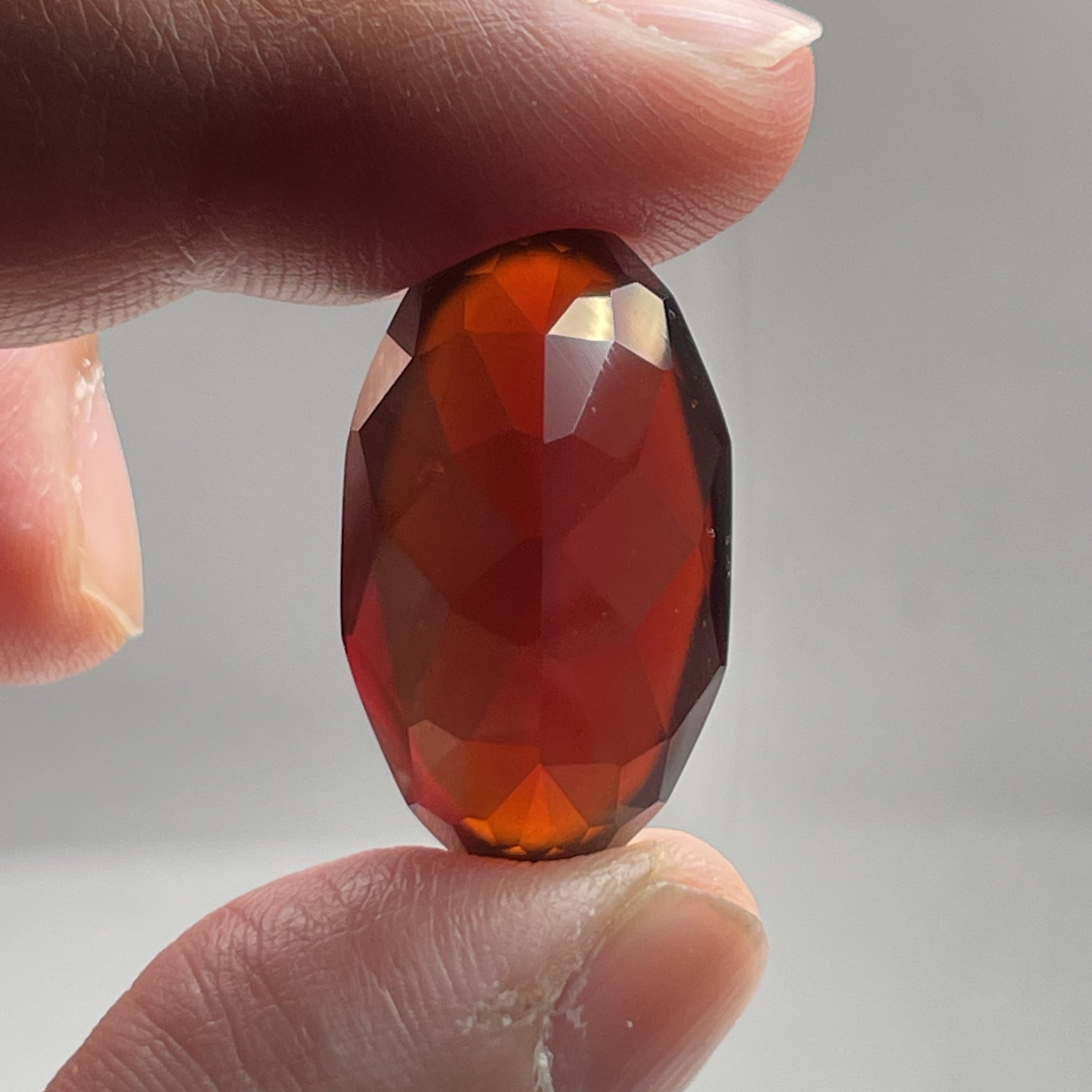 36.49Ct Hessonite Garnet Tanzania Untreated Unheated. 25.2X 14.6 X 11 Mm Use Either Side.