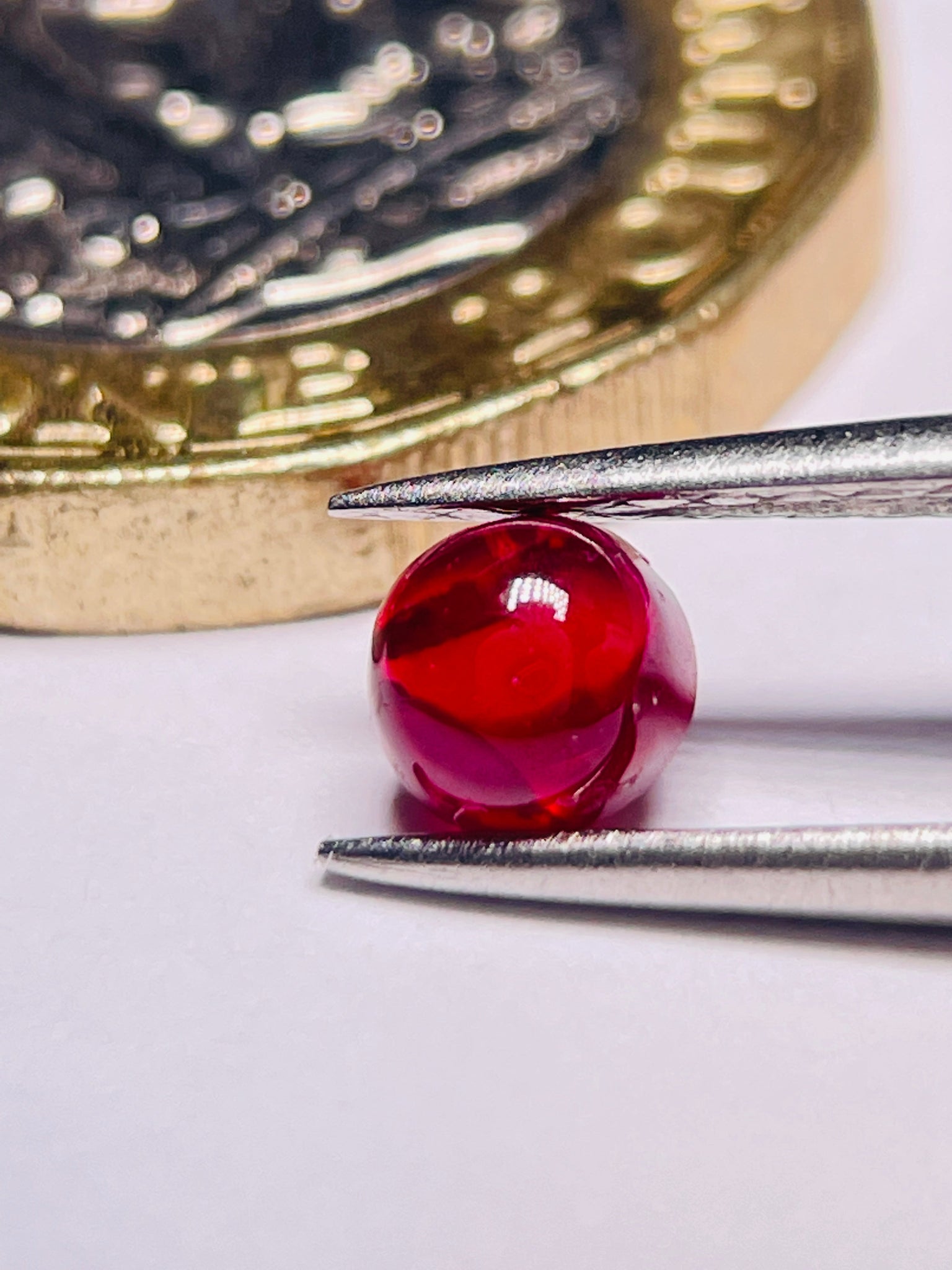 0.74Ct Ruby Cabochon Longido Mines Tanzania. Untreated Unheated