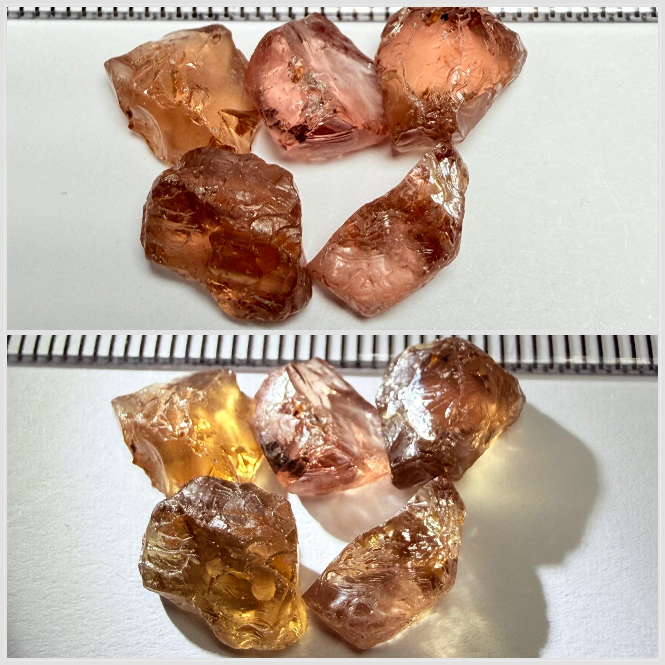 Colour Change Garnet Lot, 16.28ct, Tanzania, Untreated Unheated, 2.20ct-4.40ct, 5pcs, 3.25ct average, slightly included