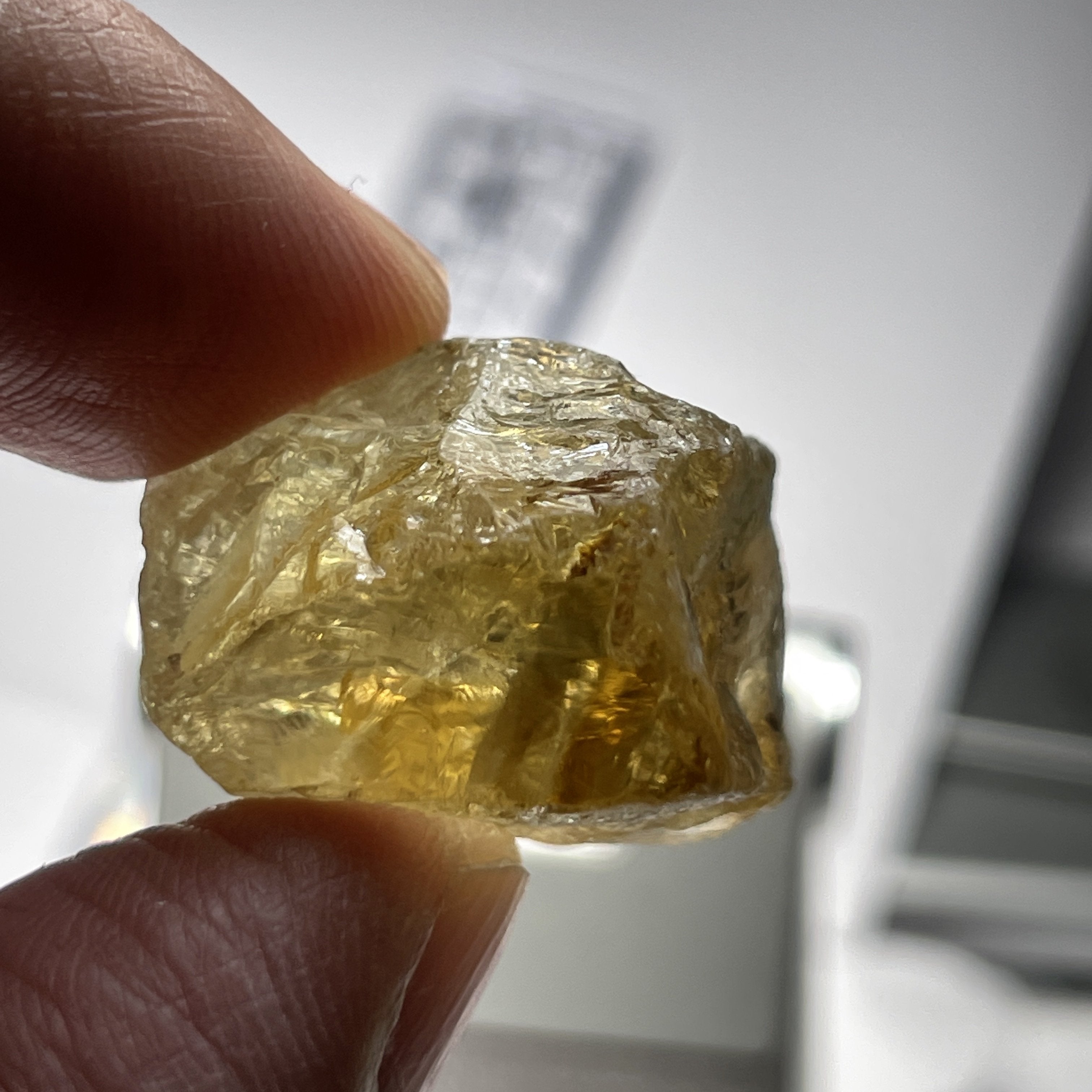 14.89Gm Citrine Zambia. Untreated Unheated. Rare As Not Heated From Amethyst Natural Colour.