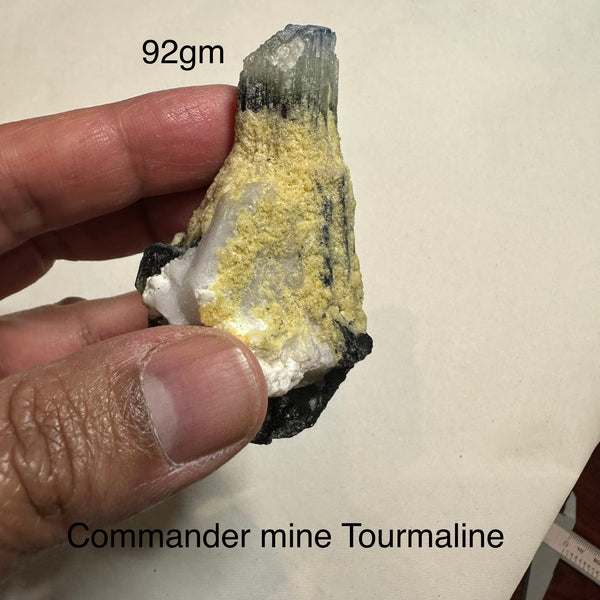 92 Gm Tourmaline Crystal Commander Mine Tanzania