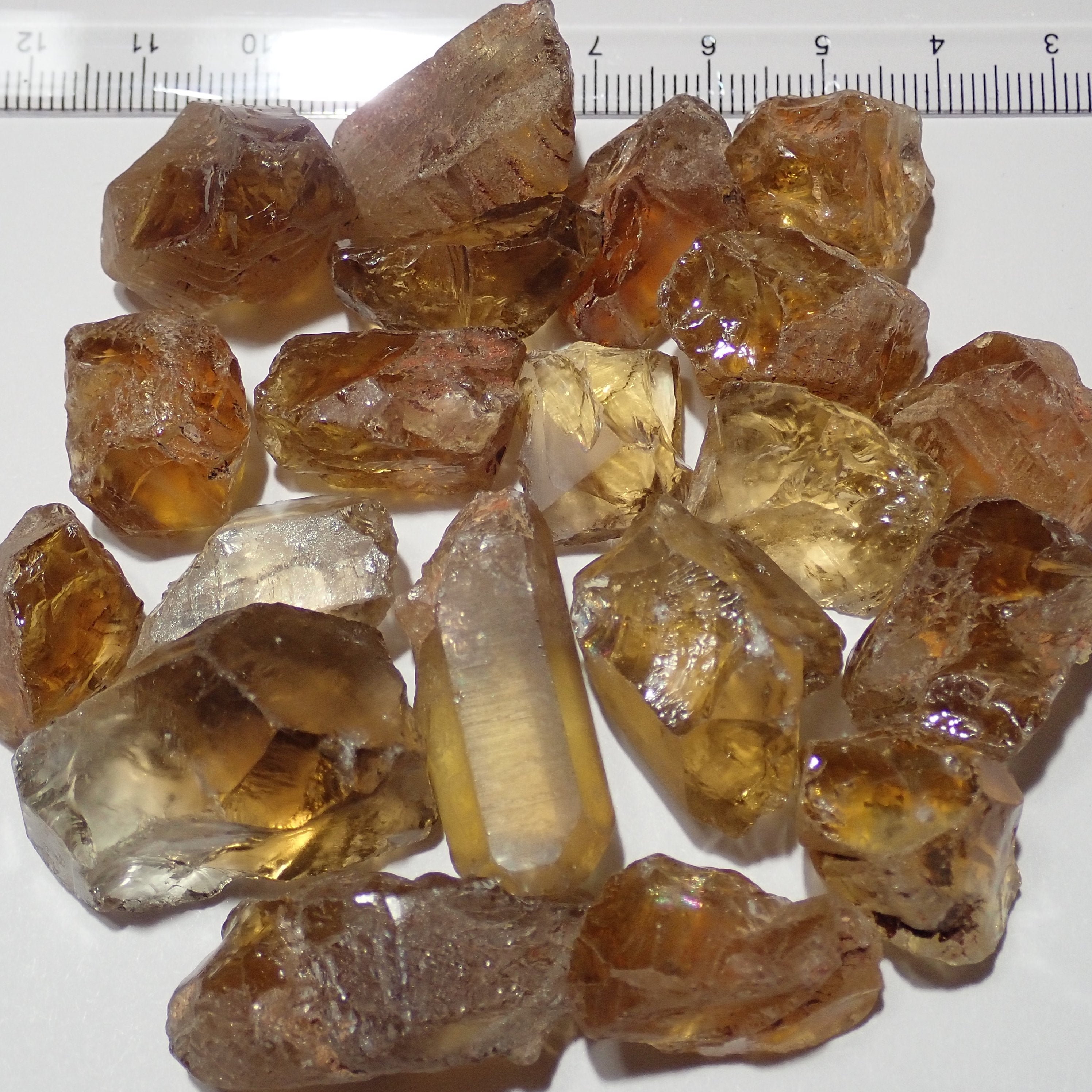 Citrine (Zambian) Lots. Cracks Coming Into The Stones. 10Ct (2Gm) To 75Ct (15Gm) Pieces. $1Per Gm