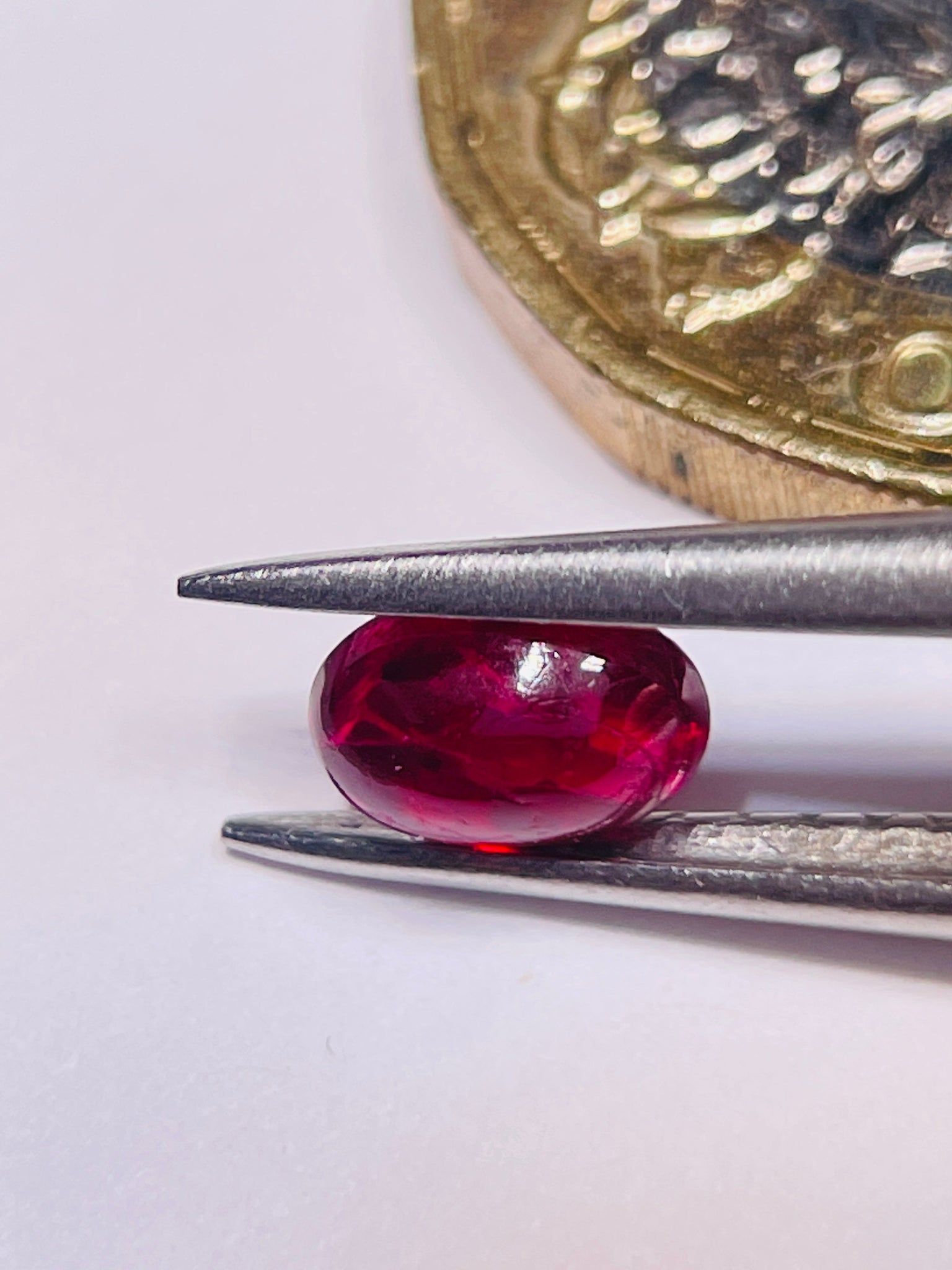 0.85Ct Ruby Cabochon Longido Mines Tanzania. Untreated Unheated