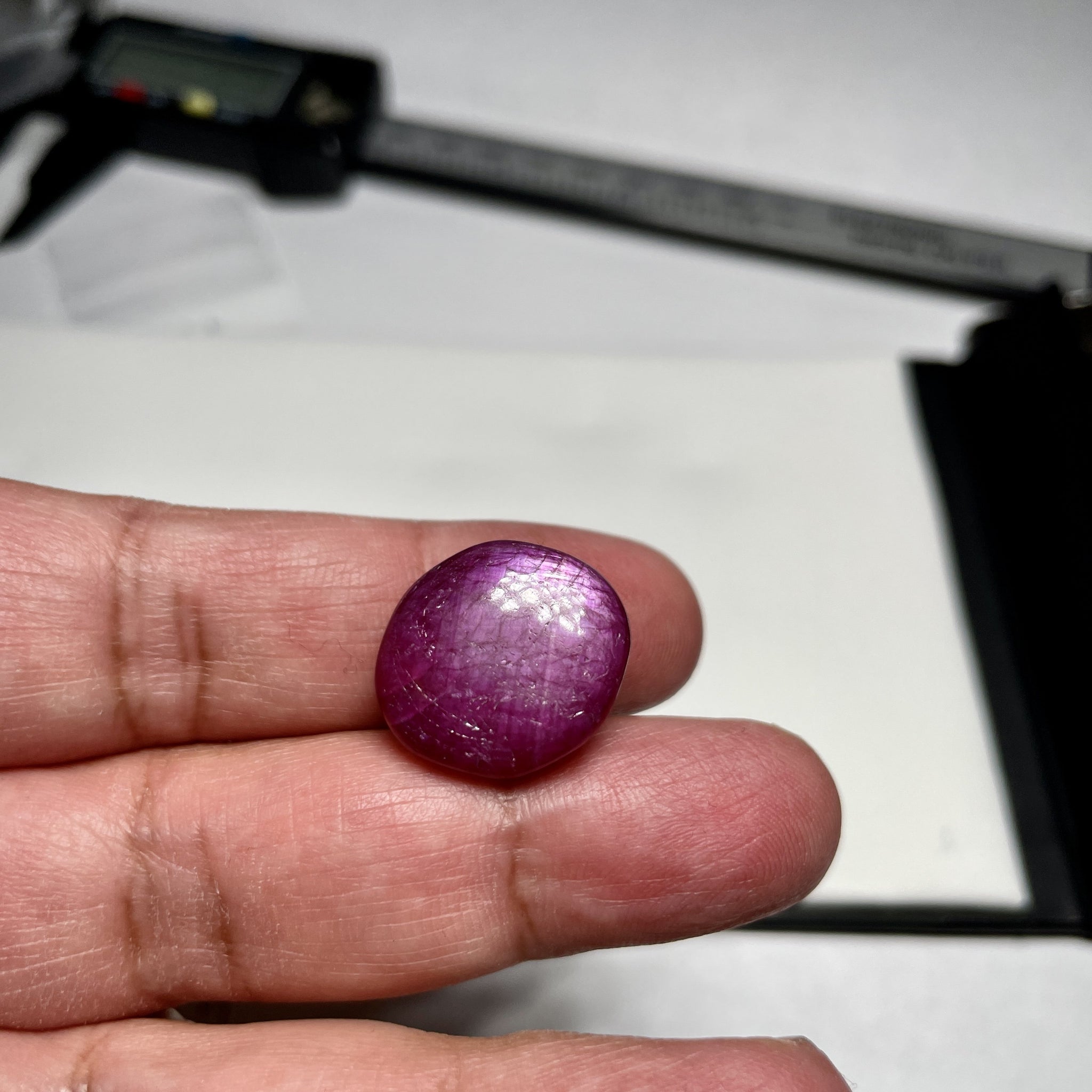 36.89Ct Faceted Ruby Cab Longido Tanzania Untreated Unheated. 19 X 17 10.5Mm