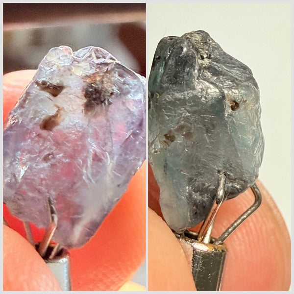 Alexandrite, 3.28ct, Manyara, Tanzania, Untreated Unheated. Good inner Facetable portion, slightly included, once the outer skin gunk is removed. See the videos