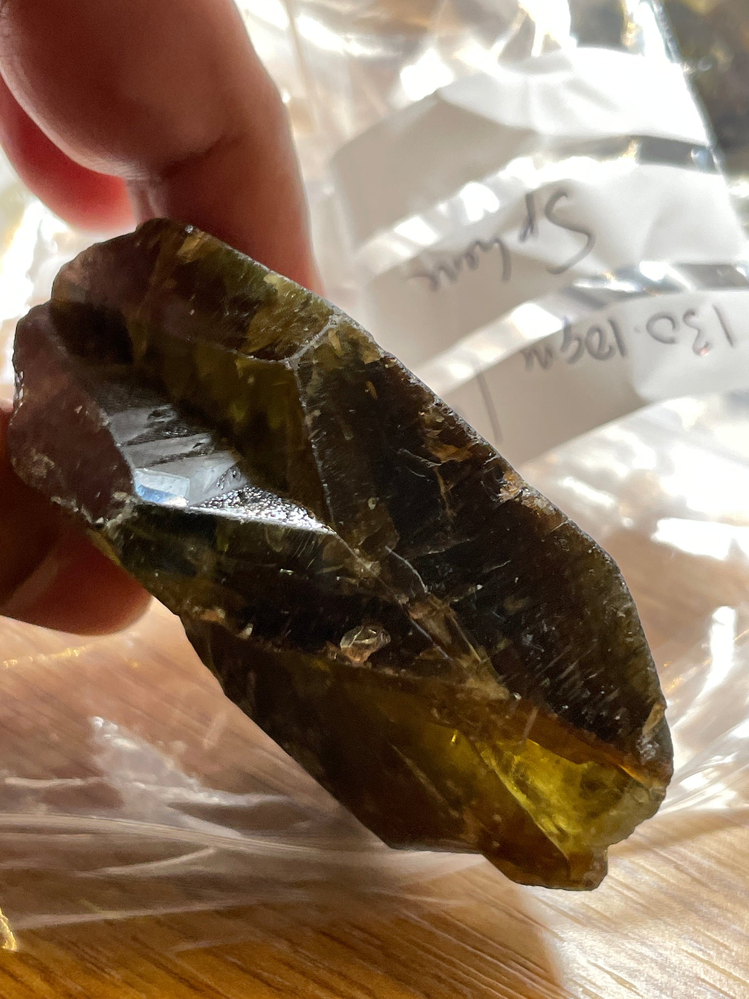 130.10Gm / 650.50Ct Sphene Crystal From Tanzania. Superb Rare Piece. 71.60 X 50.00 33.20Mm