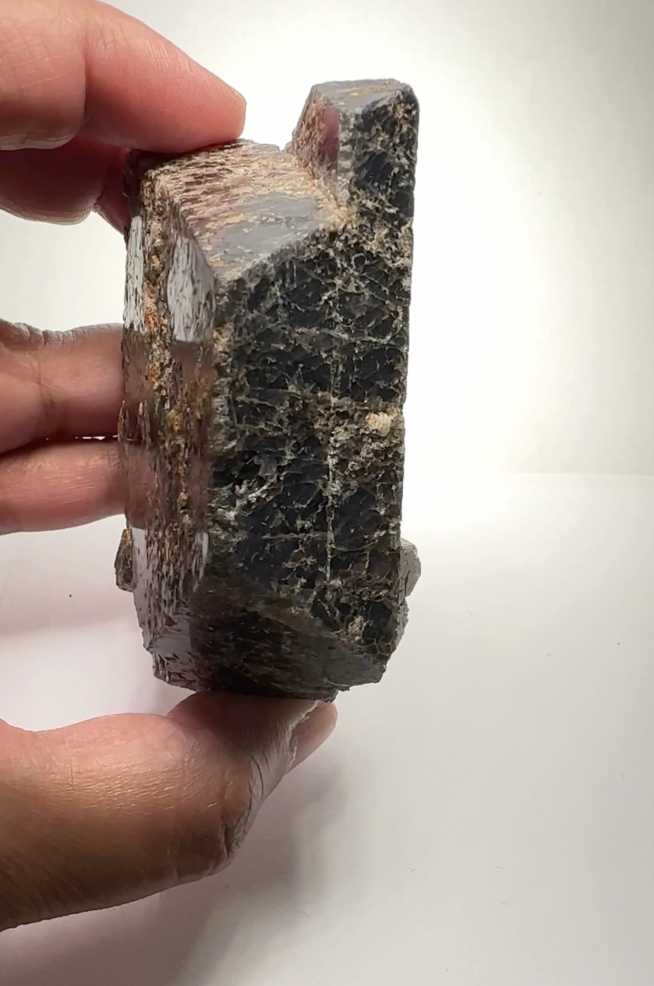 389Gm Massive Black Spinel Crystal From Mahenge In Tanzania. 389.00Gm / 1945Ct Untreated Unheated.