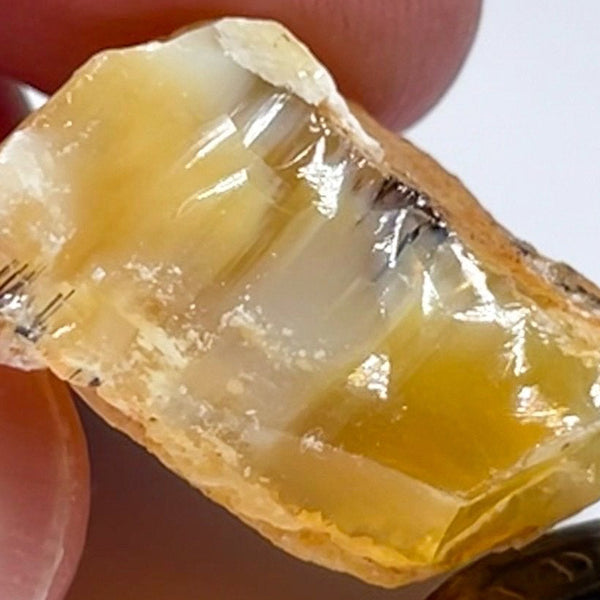 33.60Ct Opal Tanzania Untreated Unheated From A 1999 Deposit Chatoyant (Pearly Cats-Eye Effect)