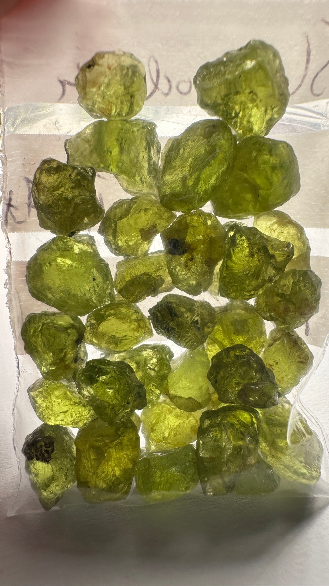 84.40Ct Ethiopian Peridot. 1.58Ct To 4.78. Slight Moderate Inclusions