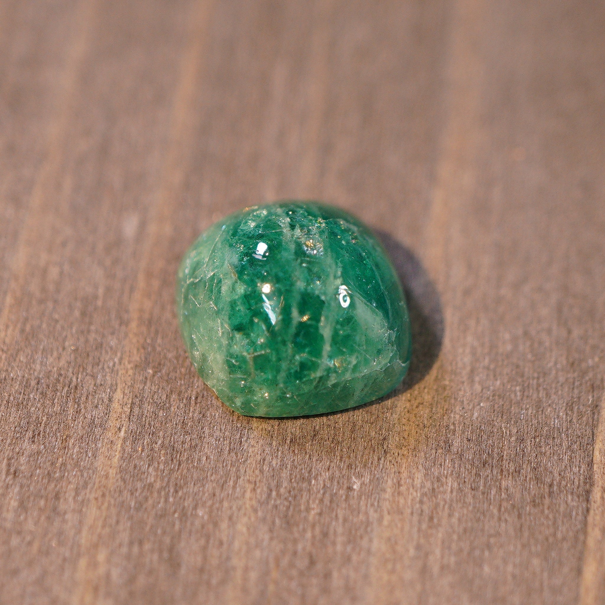 5.31Ct Tanzanian Emerald Cabochon No Oil Untreated Unheated