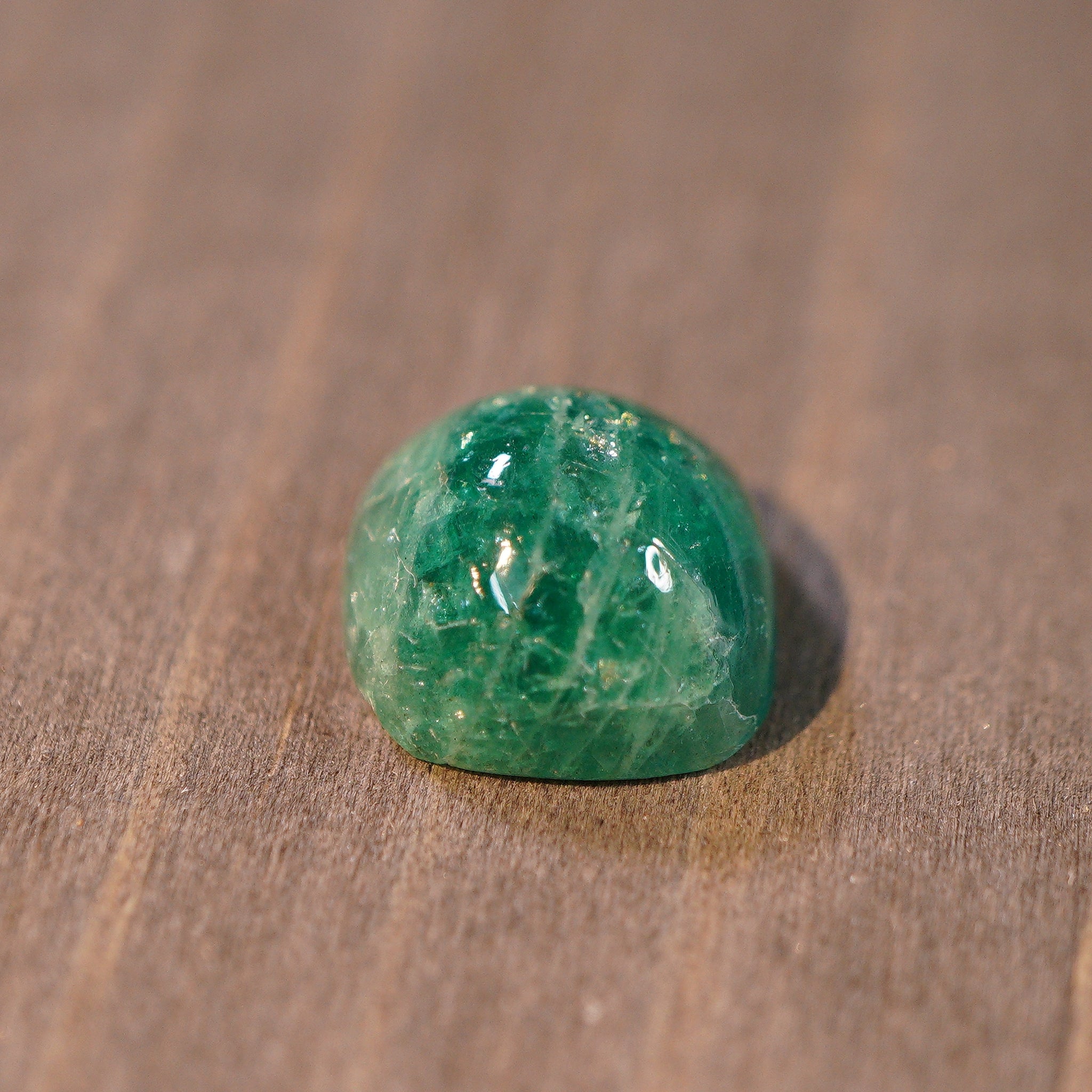 5.31Ct Tanzanian Emerald Cabochon No Oil Untreated Unheated