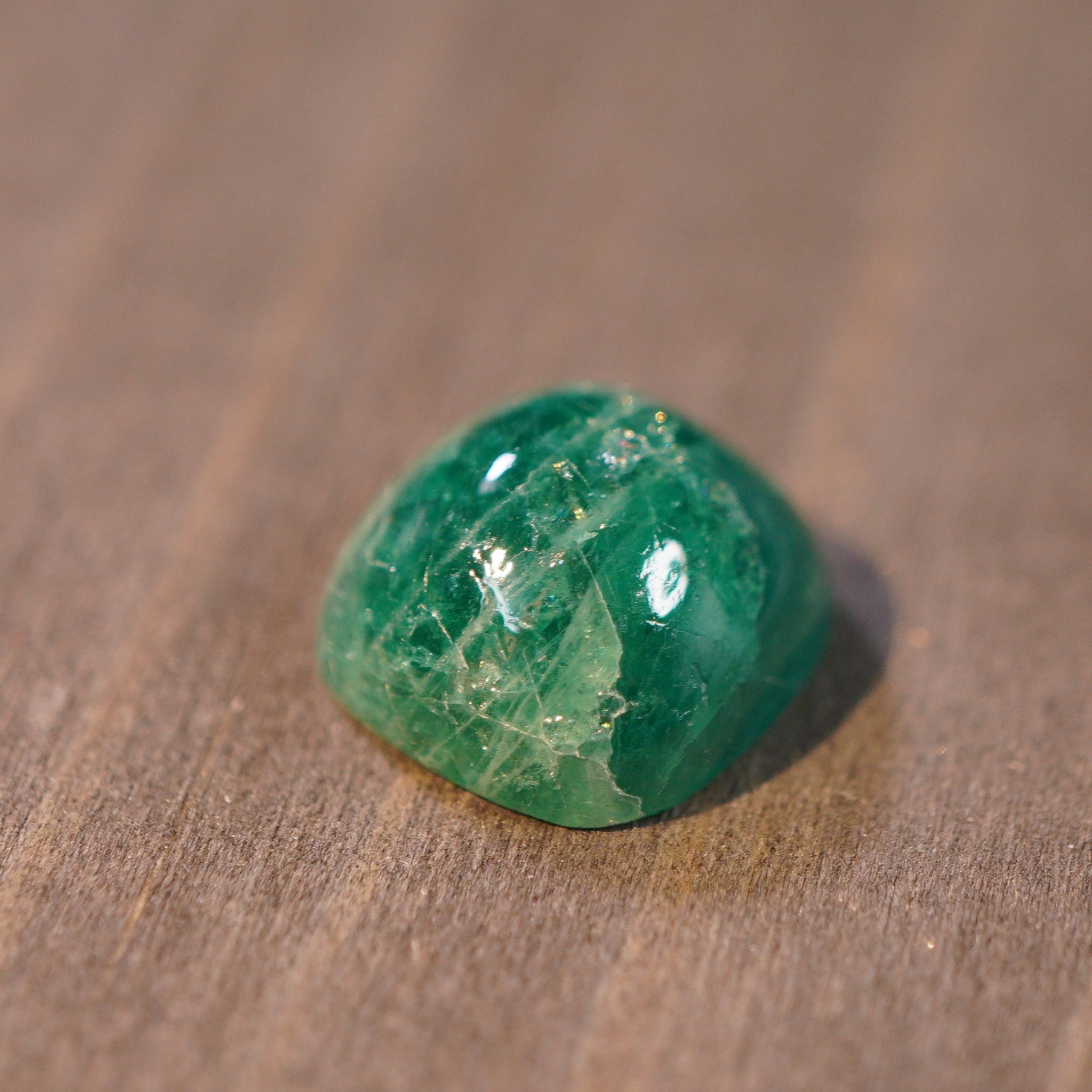 5.31Ct Tanzanian Emerald Cabochon No Oil Untreated Unheated