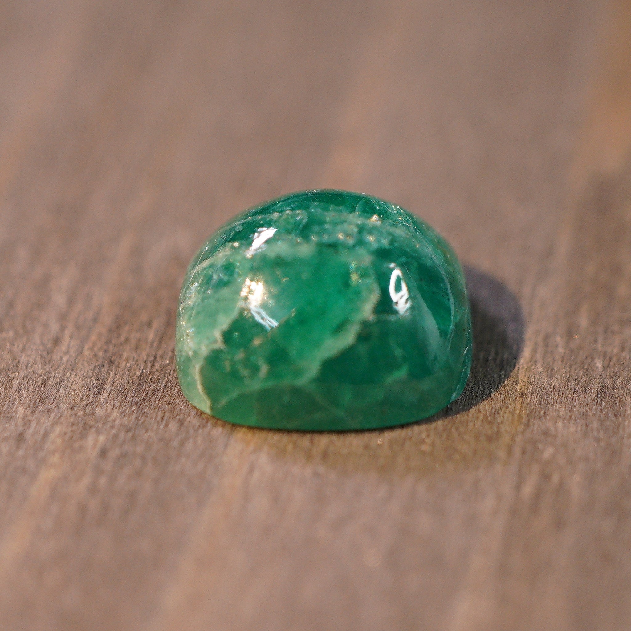 5.31Ct Tanzanian Emerald Cabochon No Oil Untreated Unheated