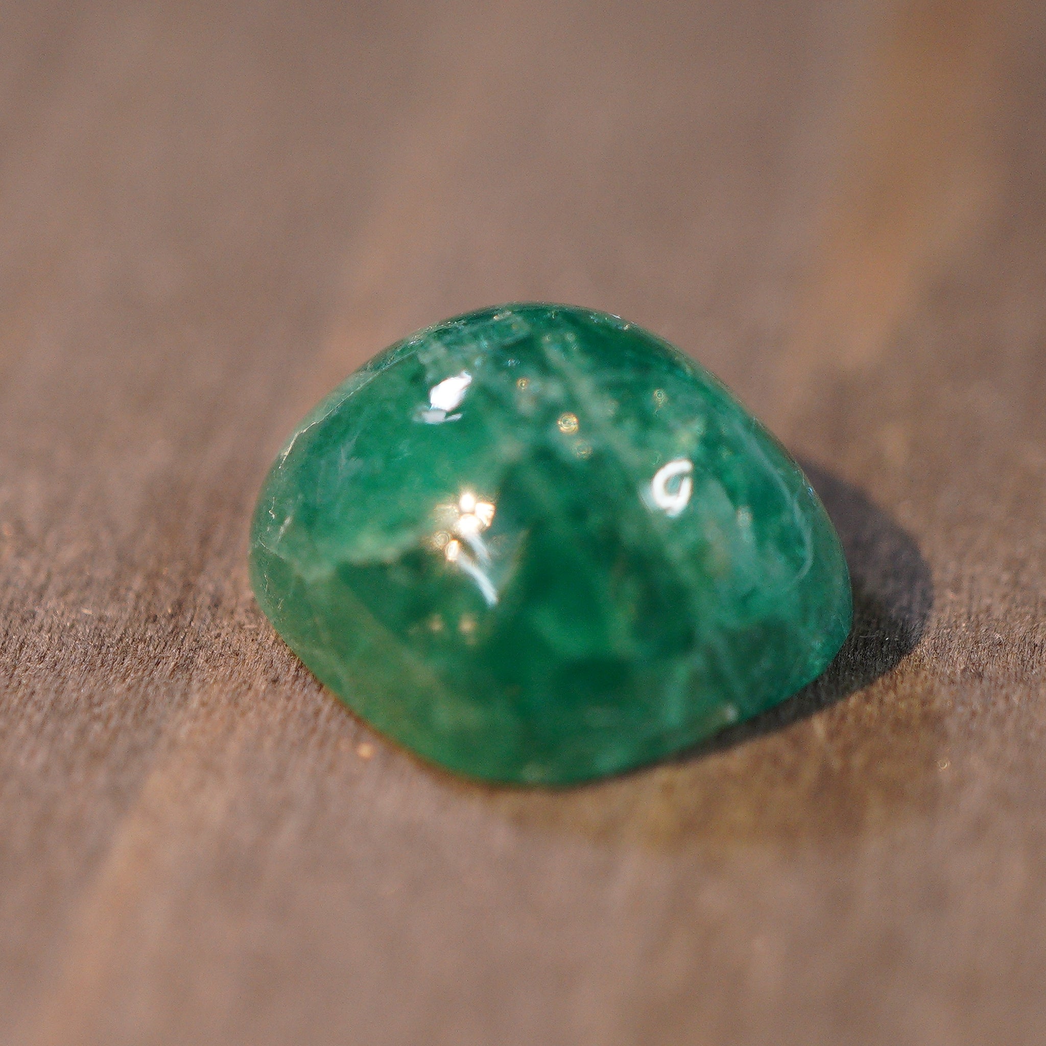 5.31Ct Tanzanian Emerald Cabochon No Oil Untreated Unheated