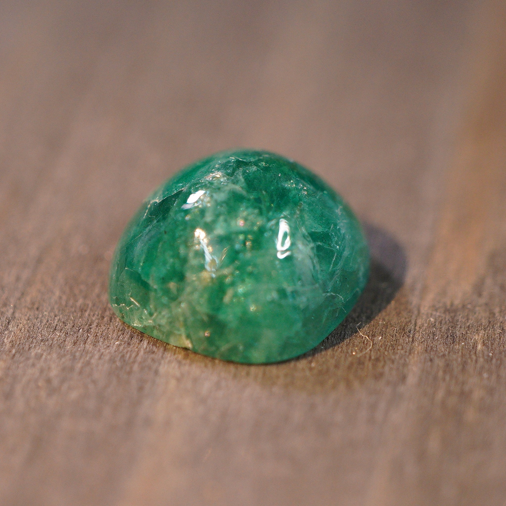 5.31Ct Tanzanian Emerald Cabochon No Oil Untreated Unheated