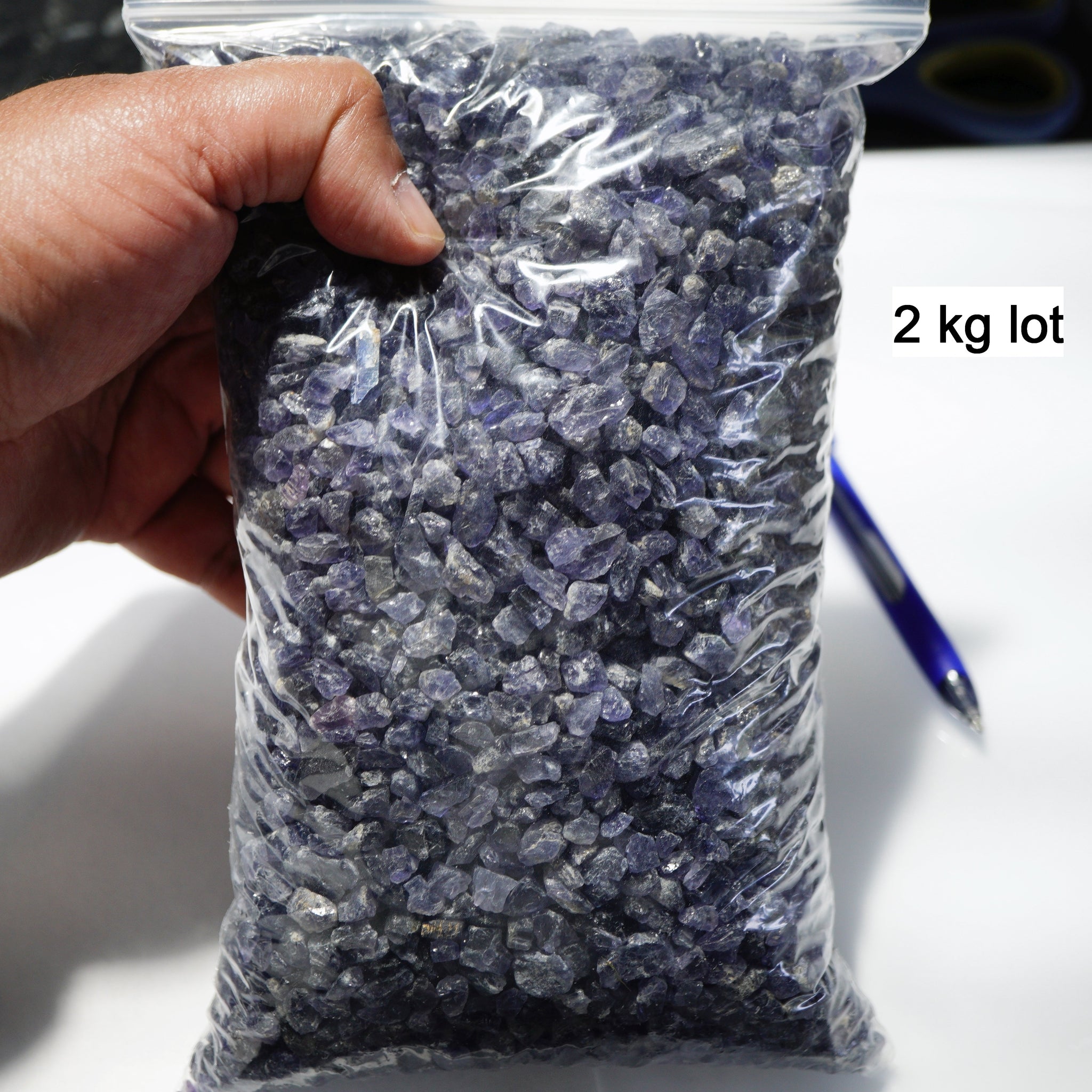 2 Kg Iolite Lots Tanzania But Good For Setting As Is Holistics Etc. 0.20Gm - 3Gm Pcs Price Per Kg