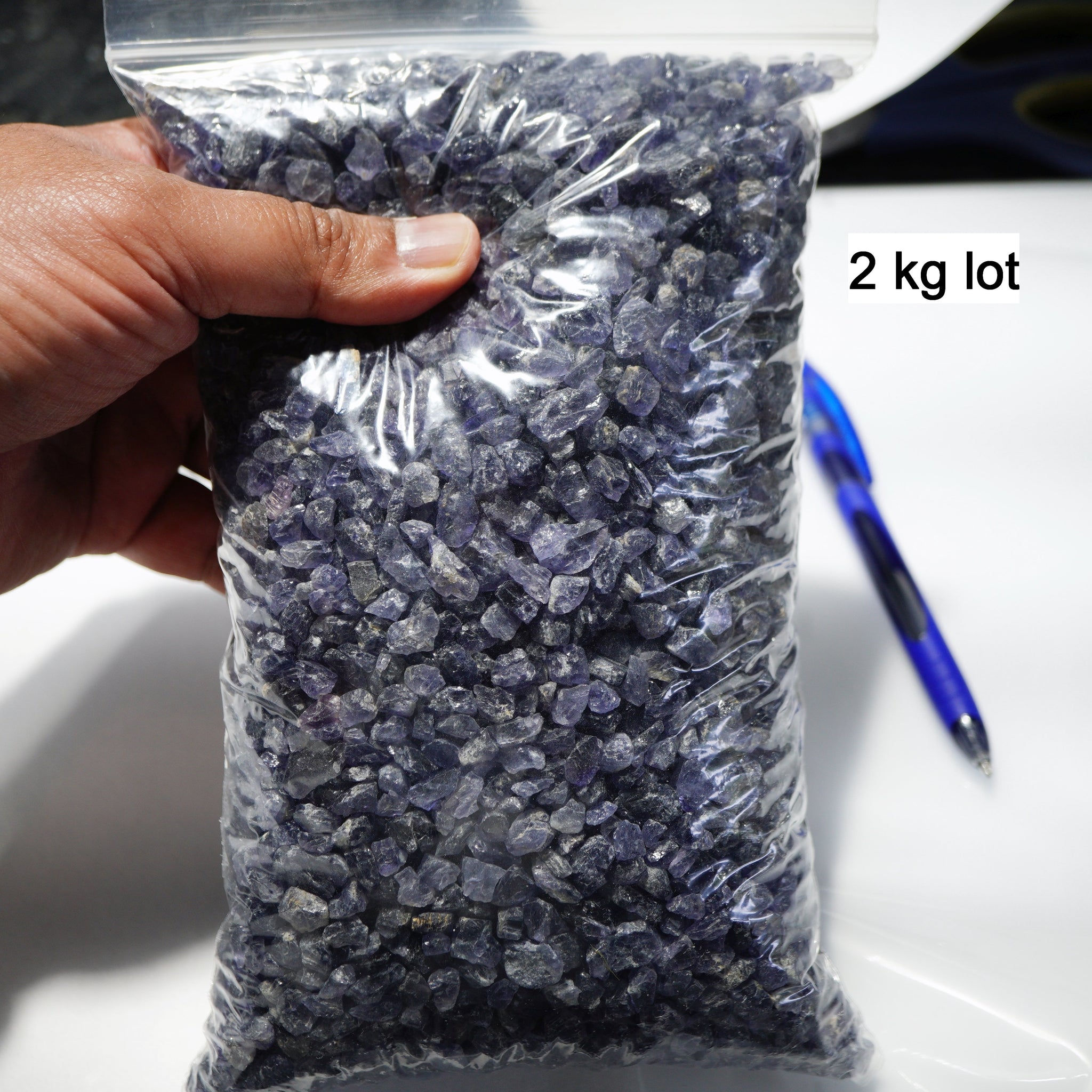2 Kg Iolite Lots Tanzania But Good For Setting As Is Holistics Etc. 0.20Gm - 3Gm Pcs Price Per Kg
