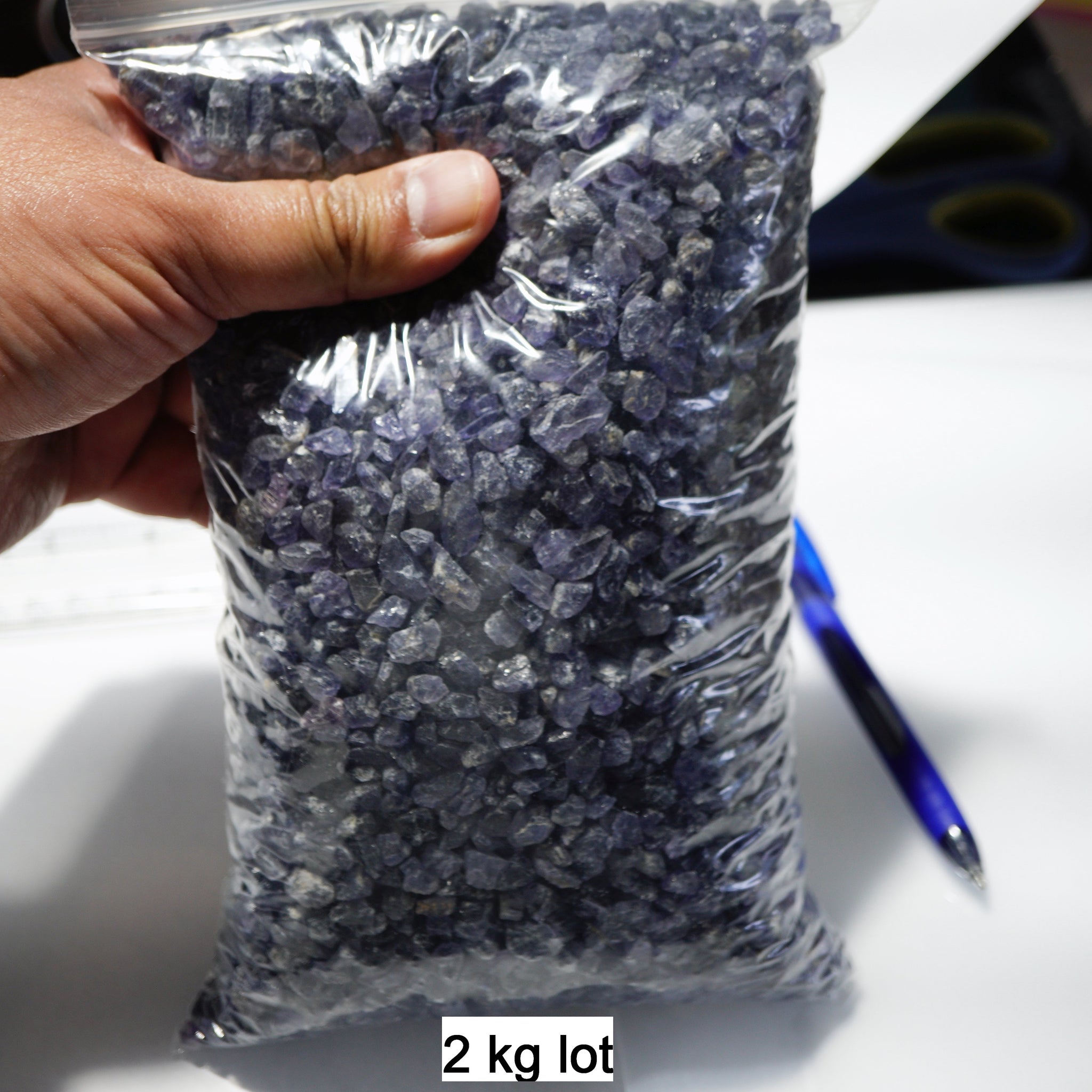 2 Kg Iolite Lots Tanzania But Good For Setting As Is Holistics Etc. 0.20Gm - 3Gm Pcs Price Per Kg