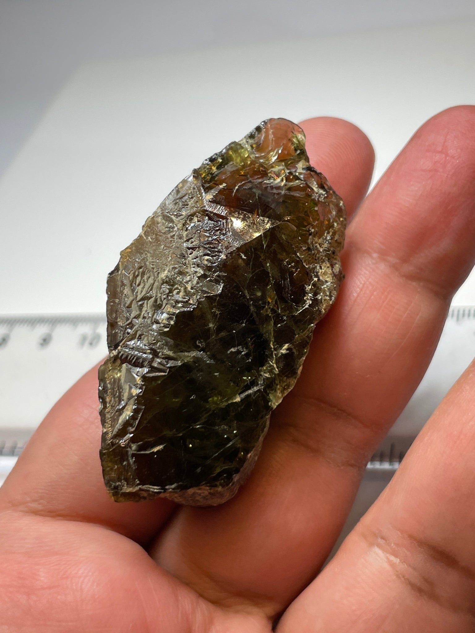 207.64Ct / 41.52Gm Tanzanian Sphene Crystal Untreated Unheated. 53.9 X 28.2 19.1Mm Very High End