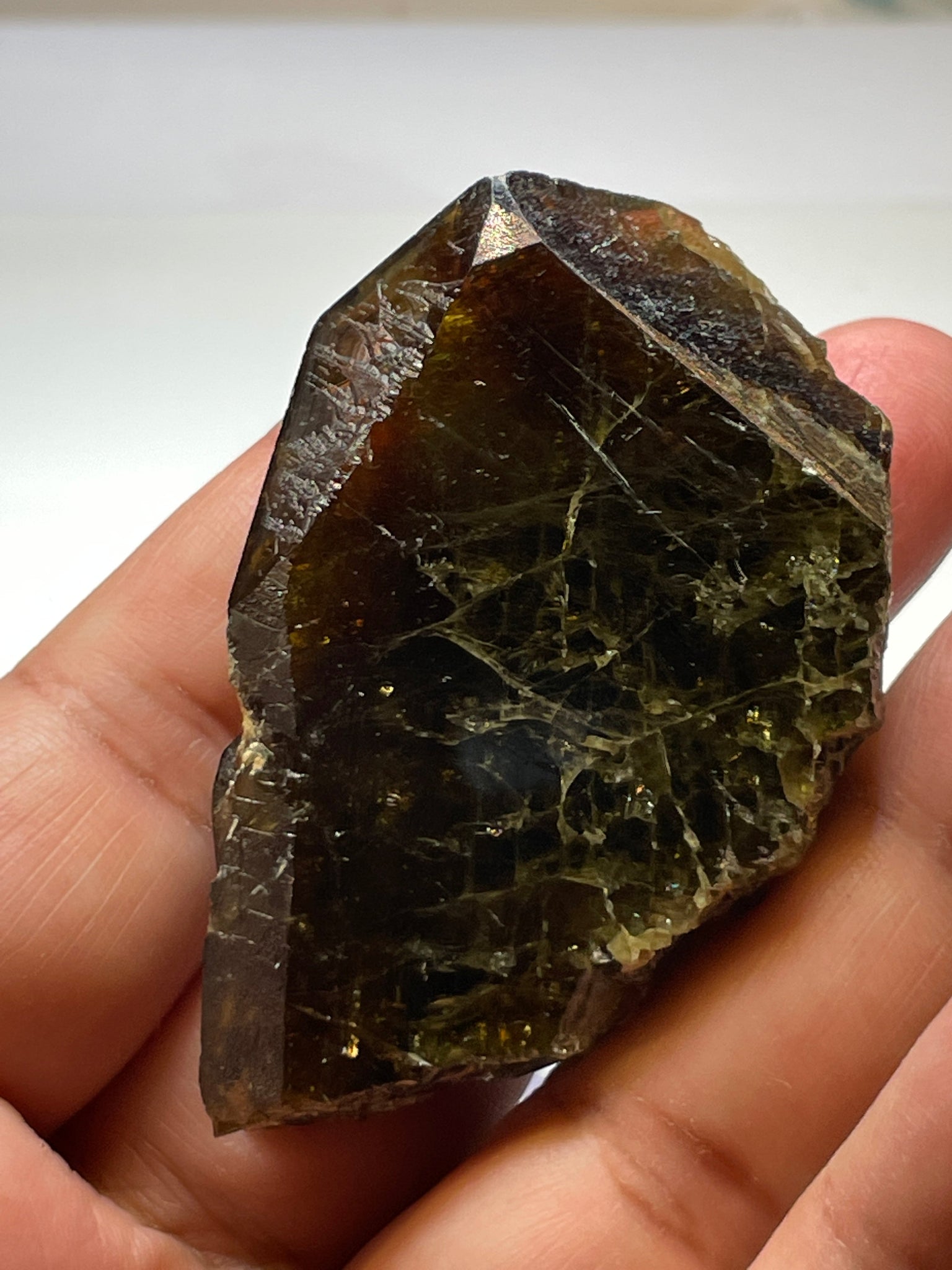 371.5Ct / 74.30Gm Tanzanian Sphene Crystal Untreated Unheated. 64.8 X 41.0 18.1Mm Very High End