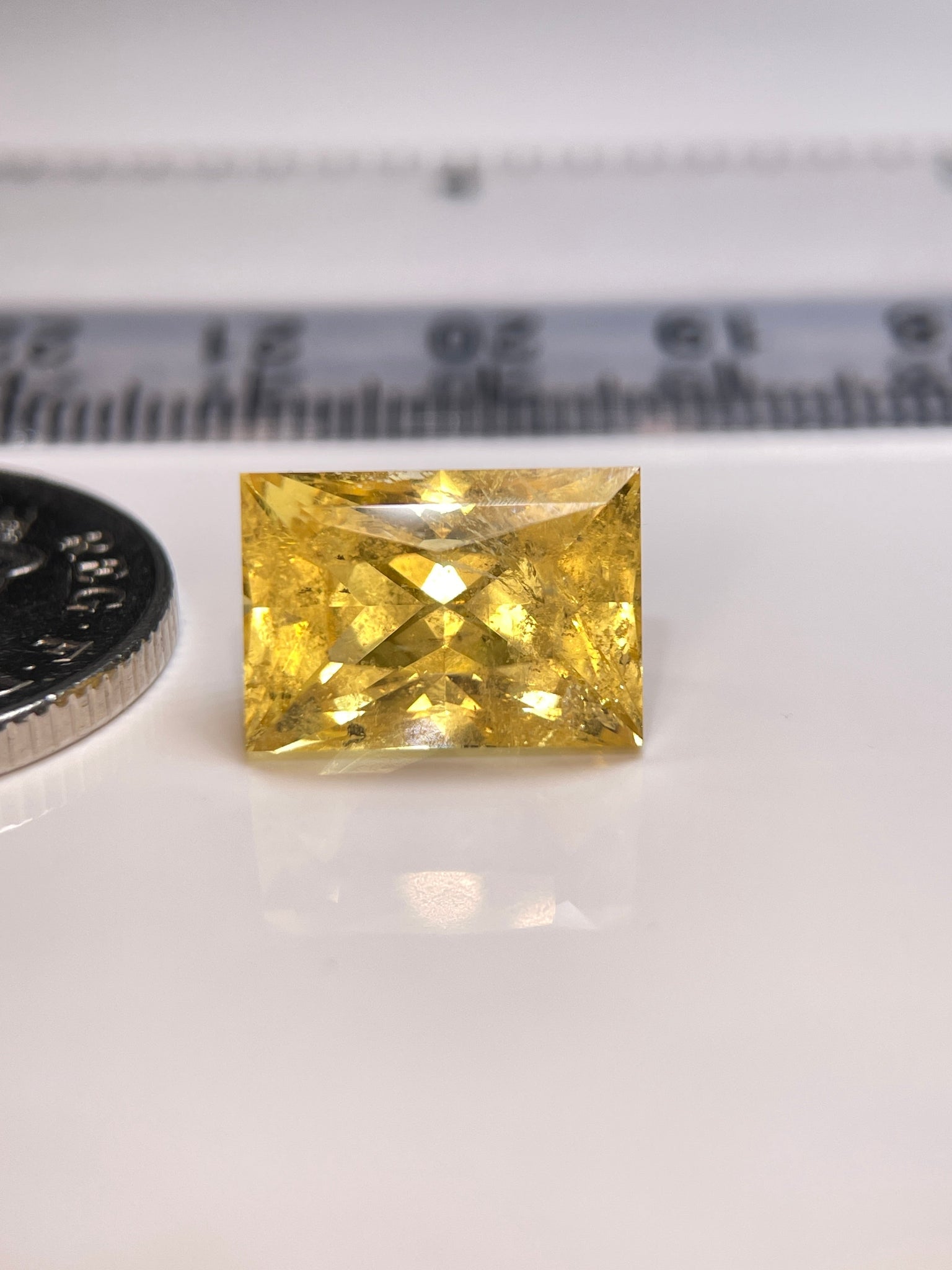 8.035Ct Vivid Intense Yellow Golden Danburite Tanzania Untreated Unheated. Slightly Included. Super