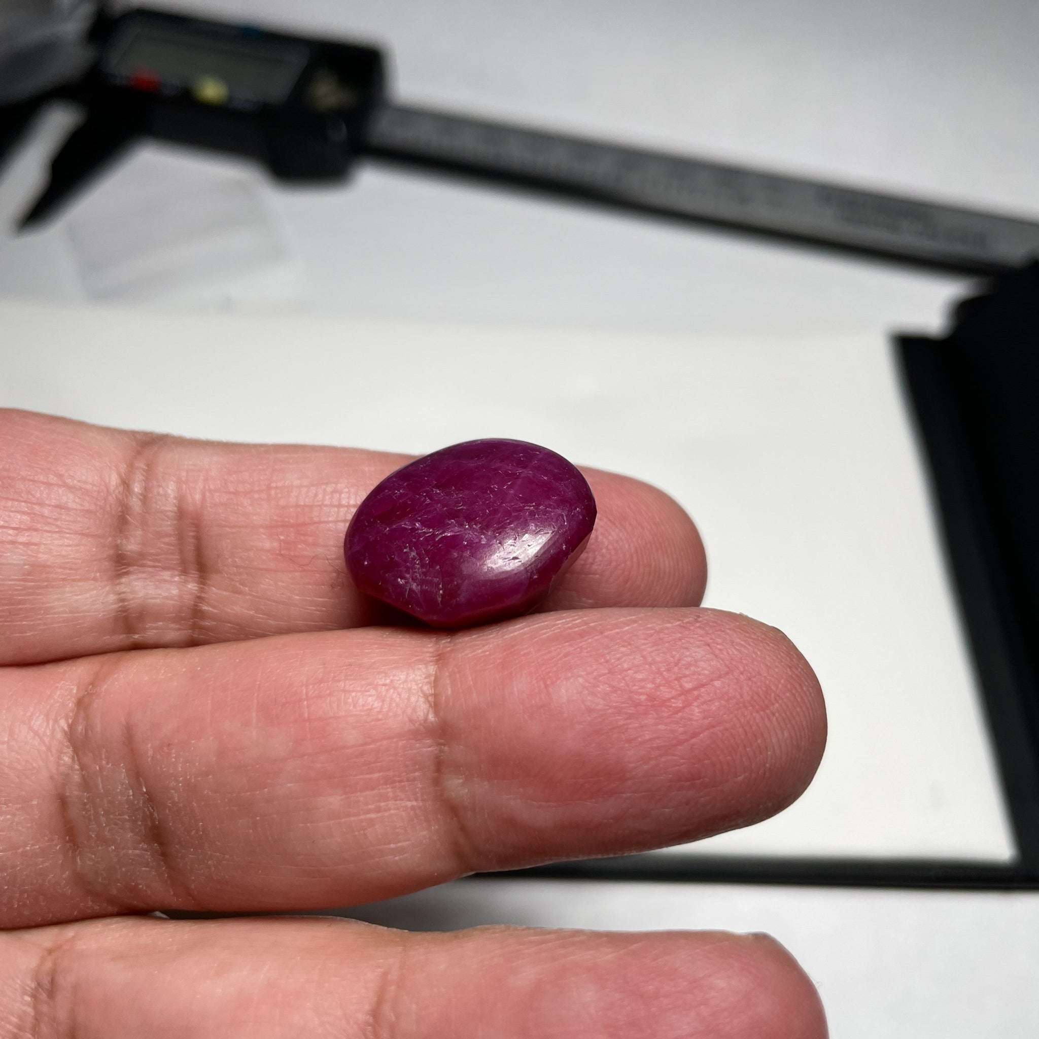 36.89Ct Faceted Ruby Cab Longido Tanzania Untreated Unheated. 19 X 17 10.5Mm