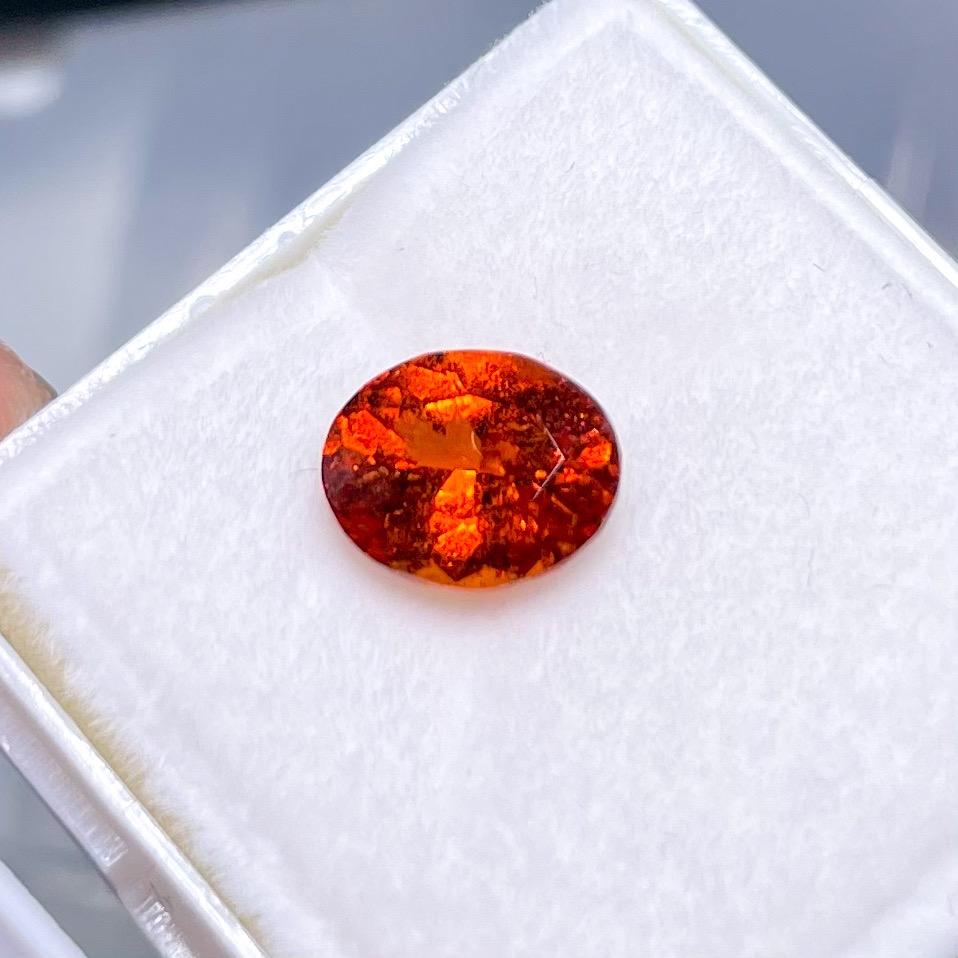 1.60Ct Orange Grossular Garnet Tanzania Untreated Unheated