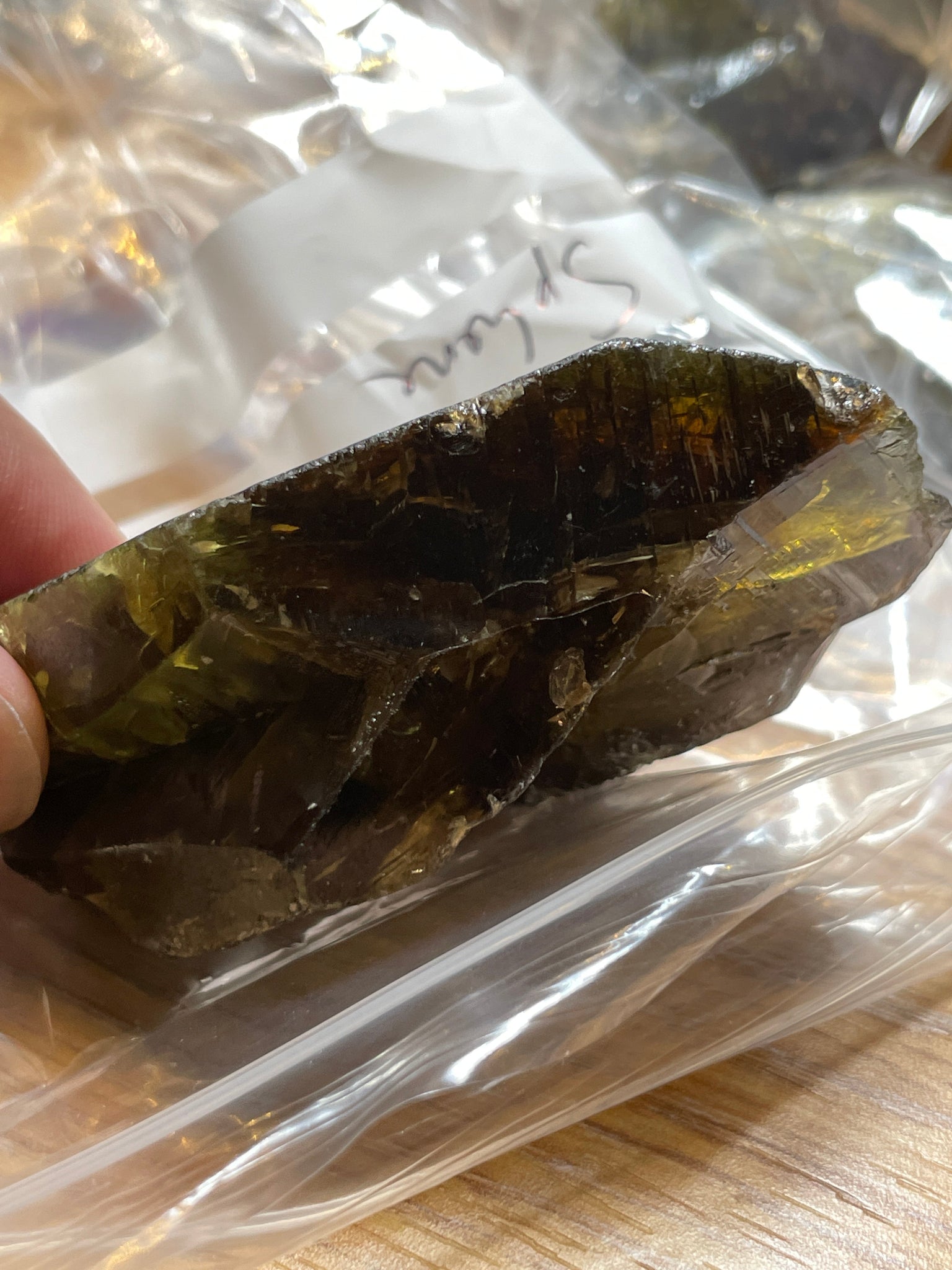 130.10Gm / 650.50Ct Sphene Crystal From Tanzania. Superb Rare Piece. 71.60 X 50.00 33.20Mm