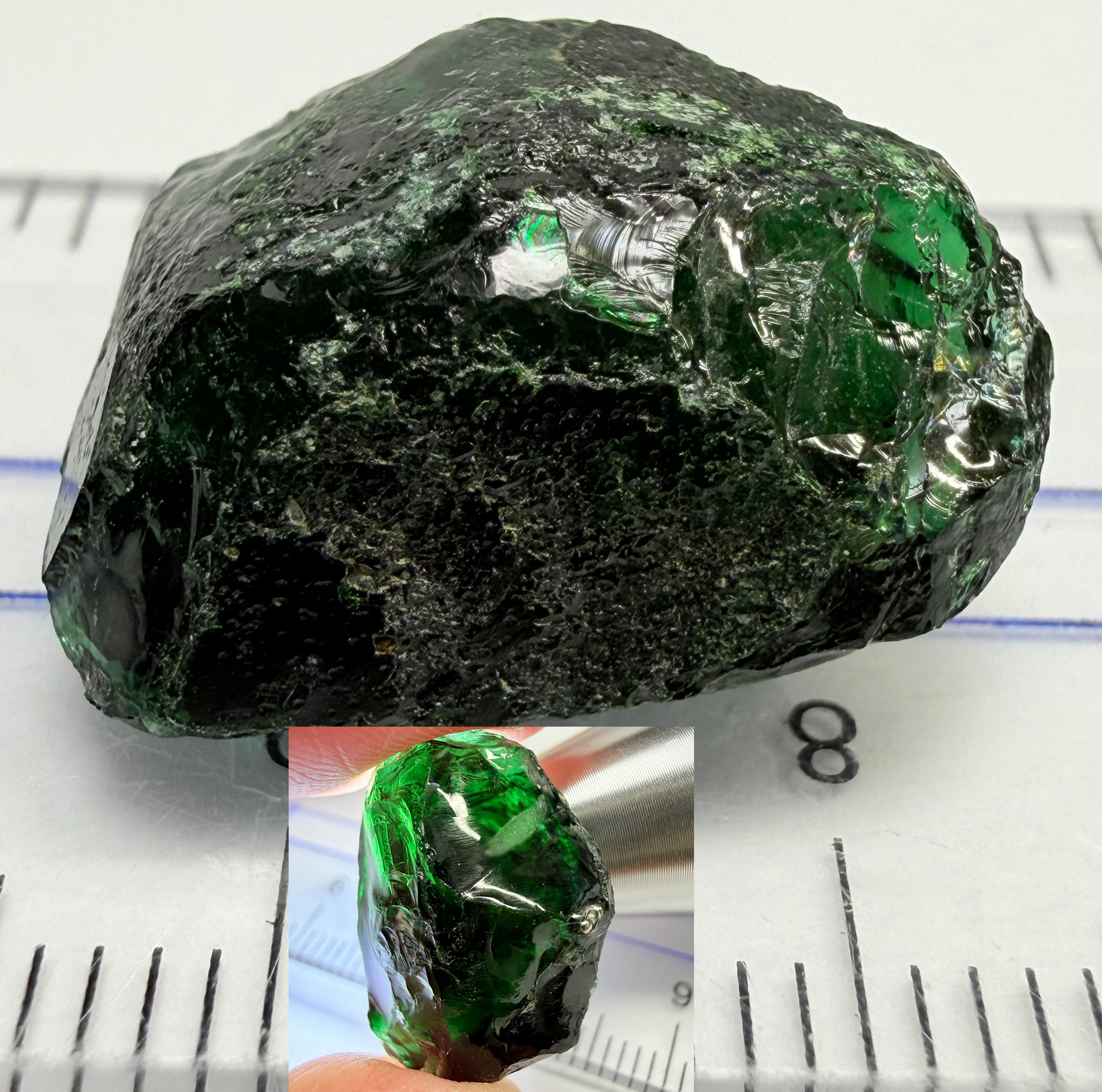 Chrome Tourmaline - very very dark, 16.74ct, Laletema, Tanzania, Untreated Unheated, vvs-if, but very dark unless you find a way to heat it to lighten the colour