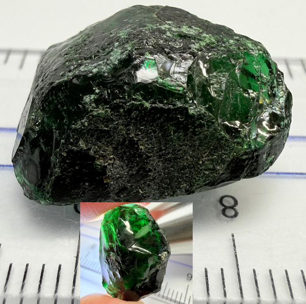 Chrome Tourmaline - very very dark, 16.74ct, Laletema, Tanzania, Untreated Unheated, vvs-if, but very dark unless you find a way to heat it to lighten the colour