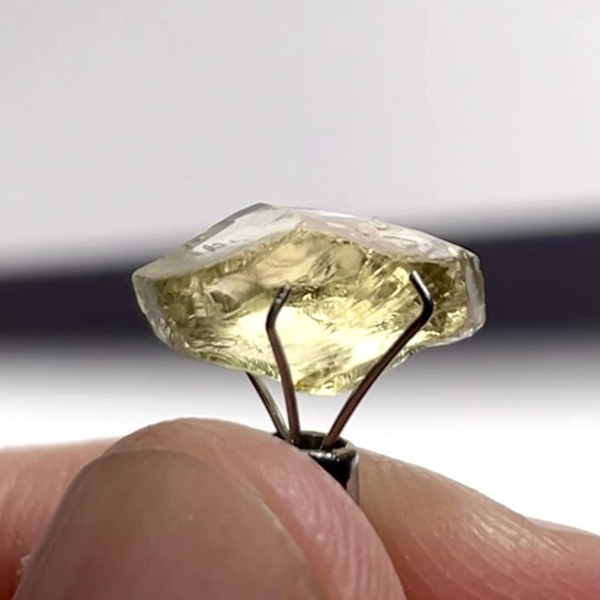 4.53Ct Yellow Tourmaline Crystal Vvs-If Tanzania Untreated Unheated. 12 X 7.5 5Mm. Flattish