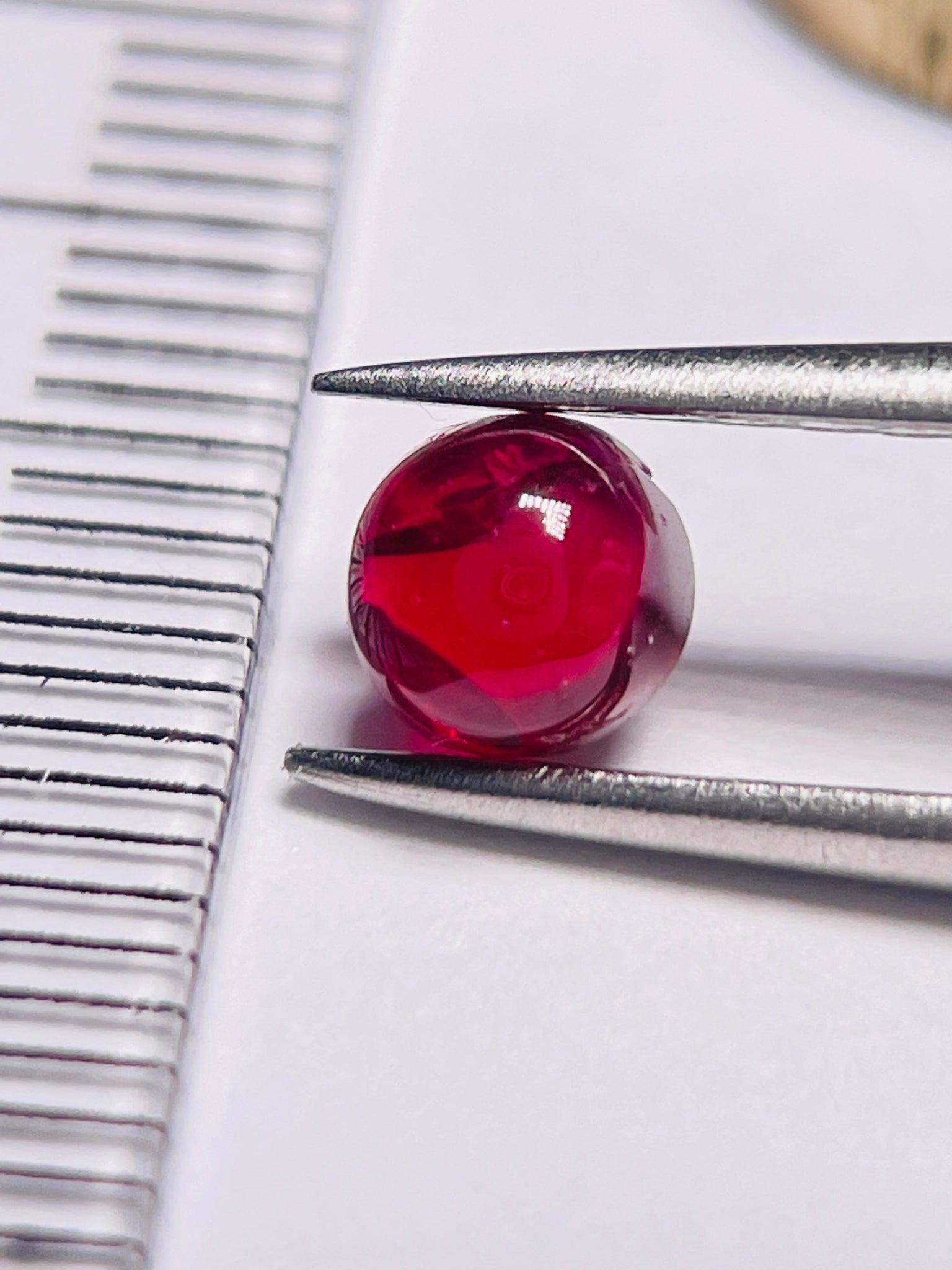 0.74Ct Ruby Cabochon Longido Mines Tanzania. Untreated Unheated