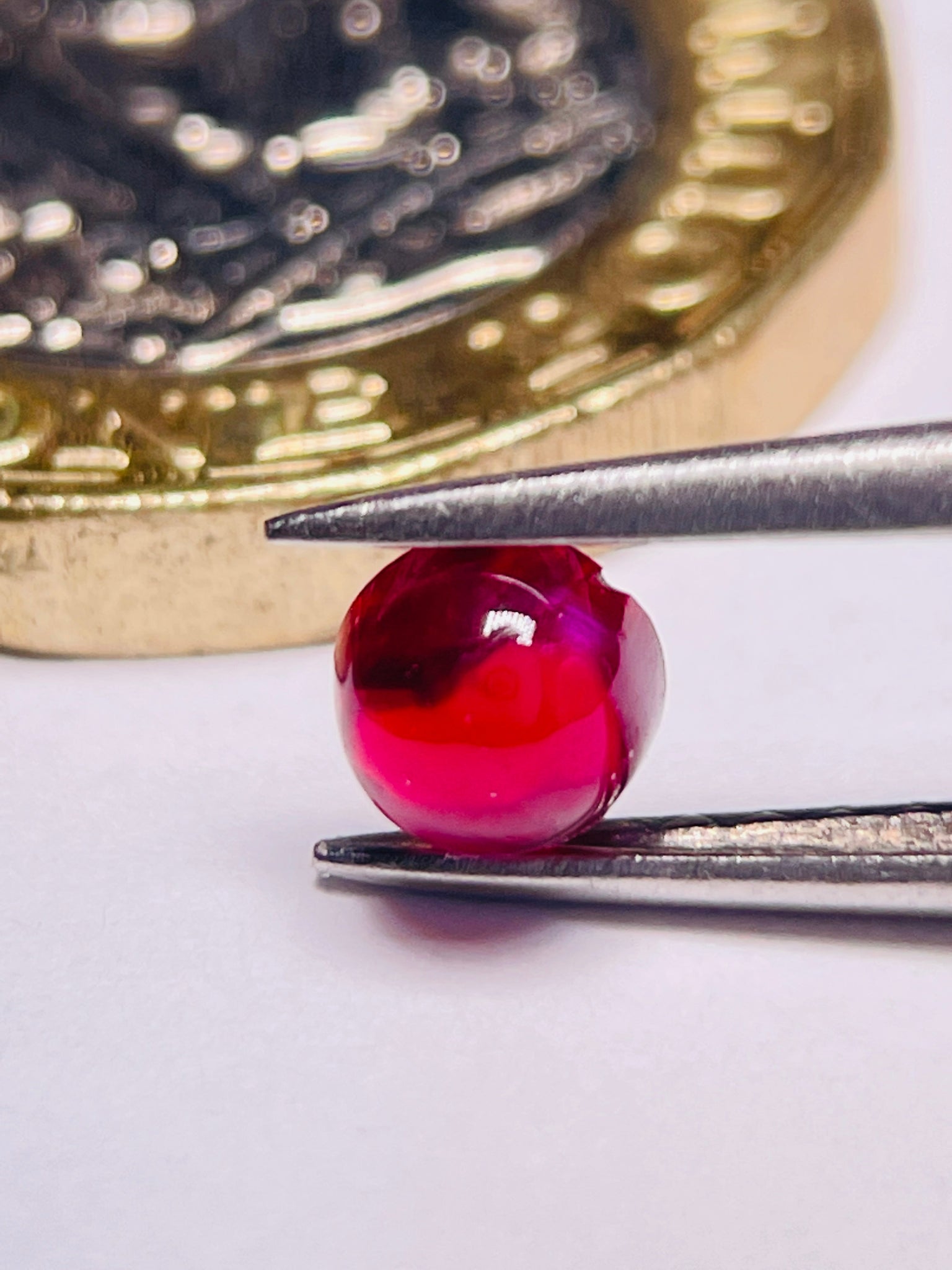 0.74Ct Ruby Cabochon Longido Mines Tanzania. Untreated Unheated