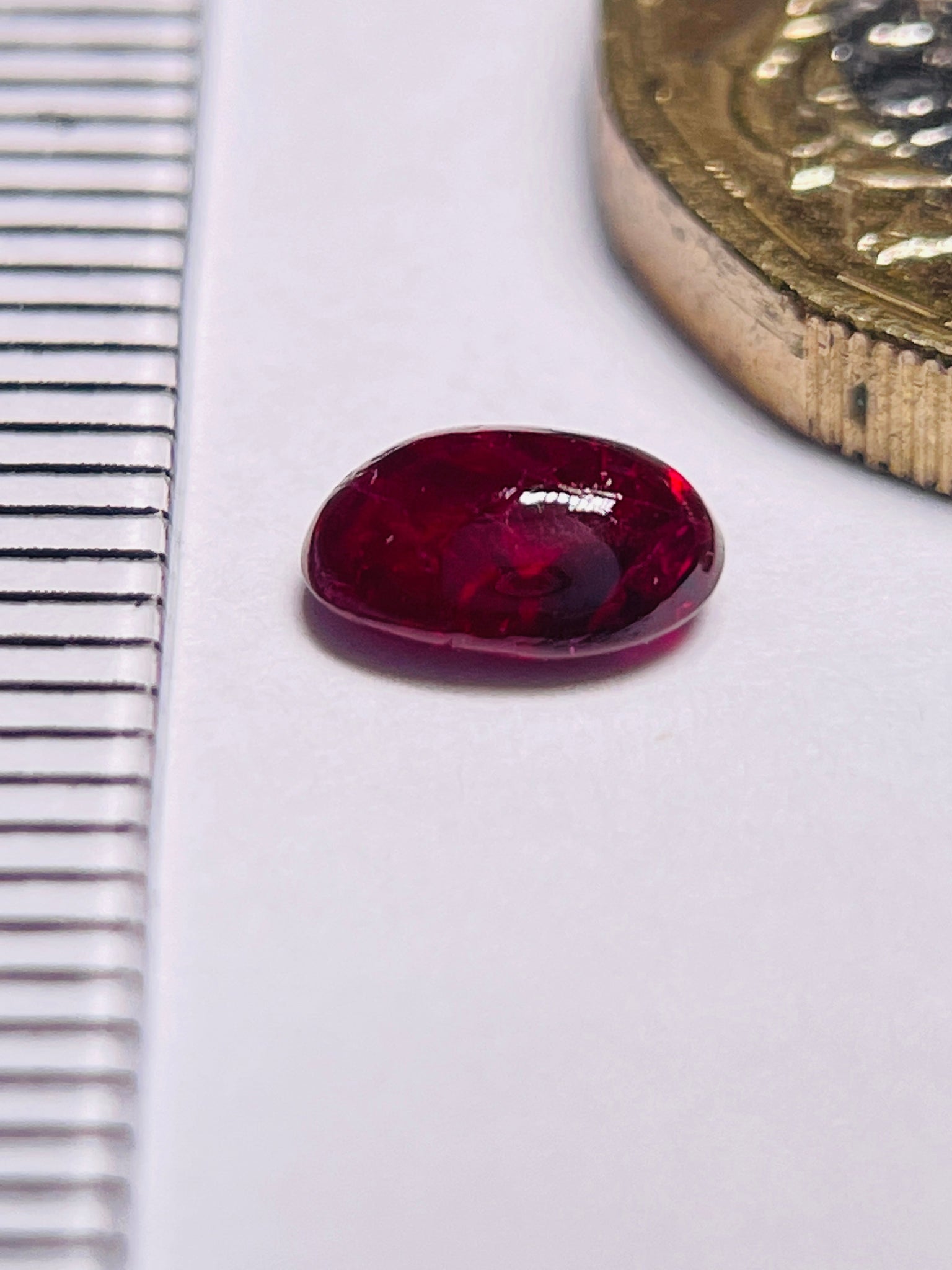 0.85Ct Ruby Cabochon Longido Mines Tanzania. Untreated Unheated