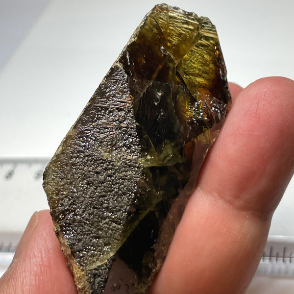 298.50Ct / 59.70Gm Tanzanian Sphene Crystal Untreated Unheated. 65.6 X 31.6 24.9Mm Very High End