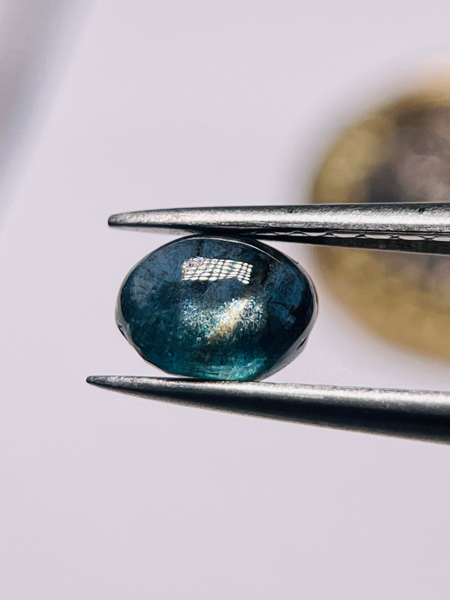 1.30Ct Sapphire Cabochon Seems To Have A Moving Star But As Point Umba Valley Tanzania. Untreated