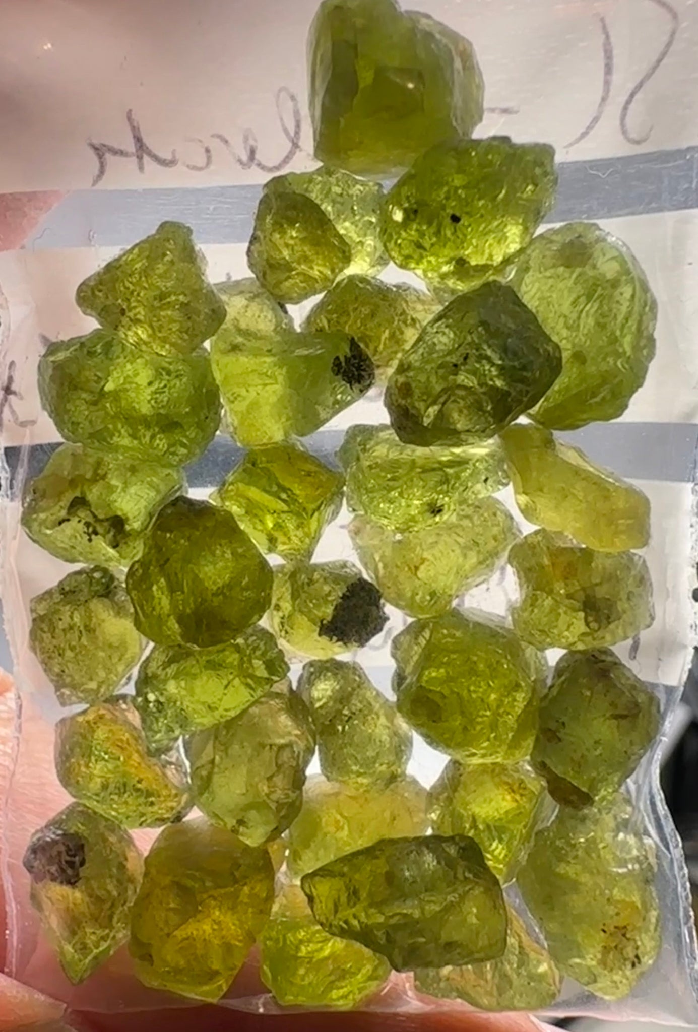 84.40Ct Ethiopian Peridot. 1.58Ct To 4.78. Slight Moderate Inclusions