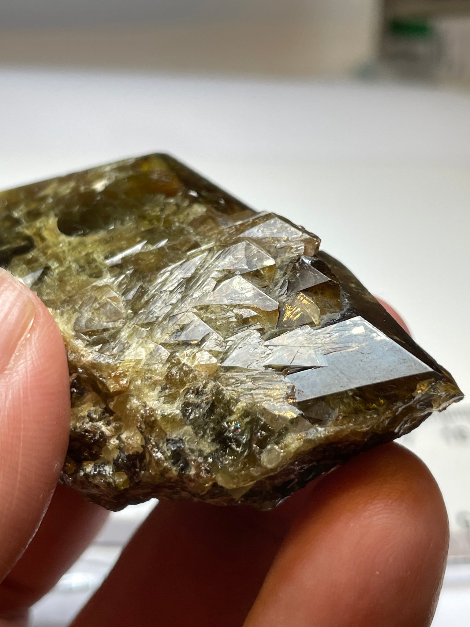 371.5Ct / 74.30Gm Tanzanian Sphene Crystal Untreated Unheated. 64.8 X 41.0 18.1Mm Very High End