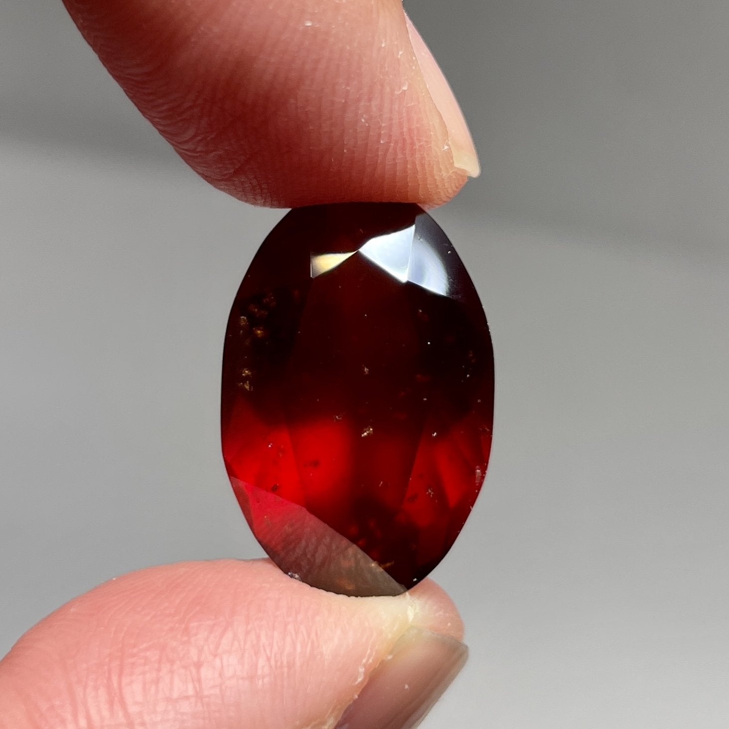 20.13Ct Hessonite Garnet Tanzania Untreated Unheated. 21.2 X 13.5 8 Mm. Use Either Side.