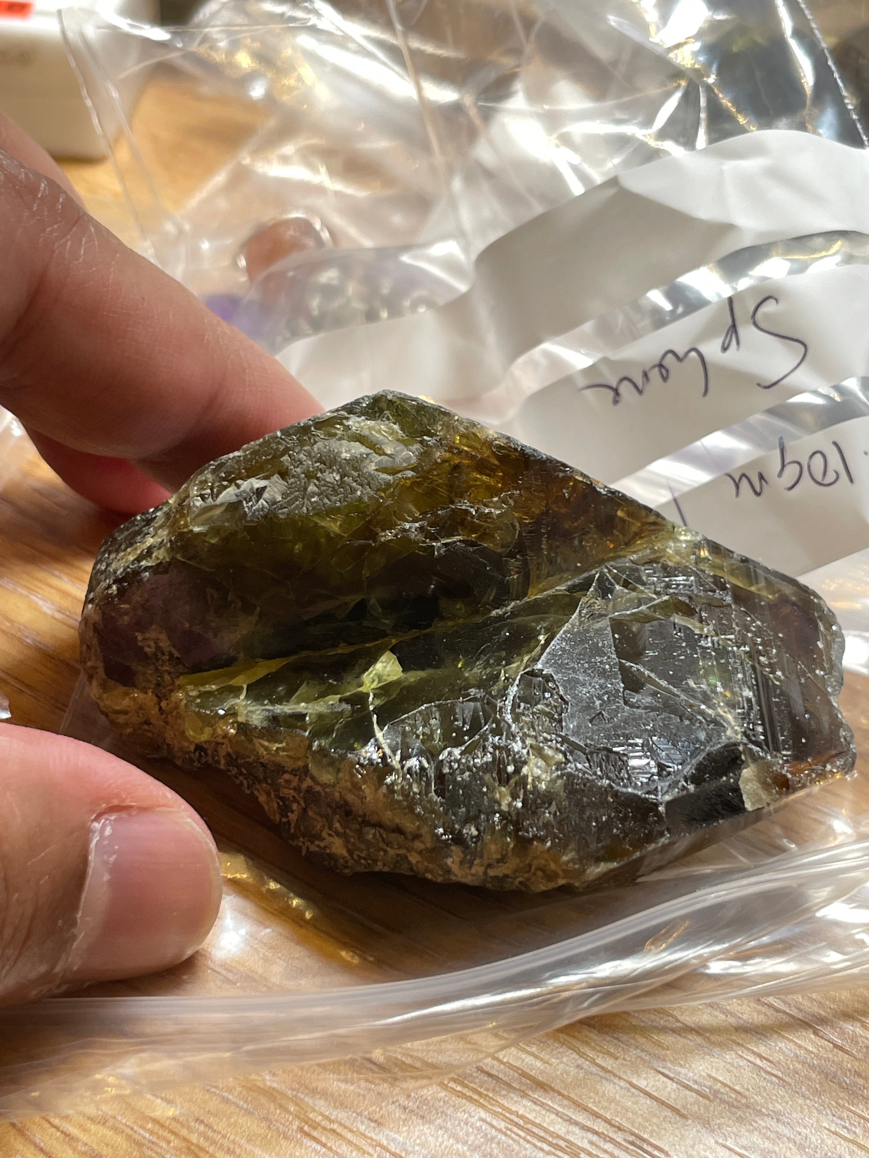 130.10Gm / 650.50Ct Sphene Crystal From Tanzania. Superb Rare Piece. 71.60 X 50.00 33.20Mm