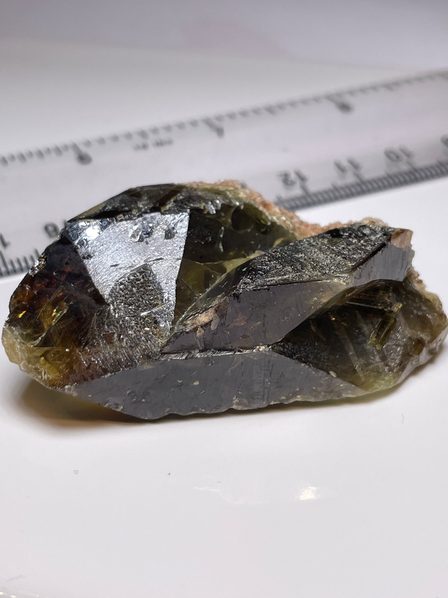 227.39Ct / 45.47Gm Tanzanian Sphene Crystal Untreated Unheated. 55.6 X 41.1 17.7Mm Very High End